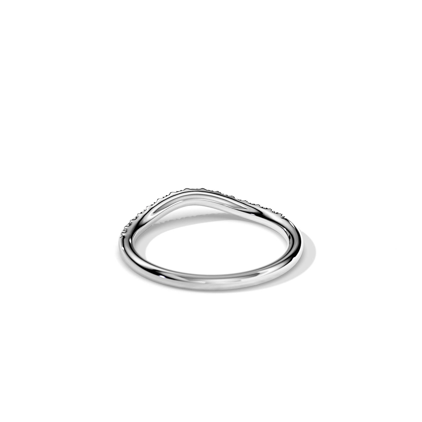 0.15 TCW Round Curved Setting Moissanite Wedding Band