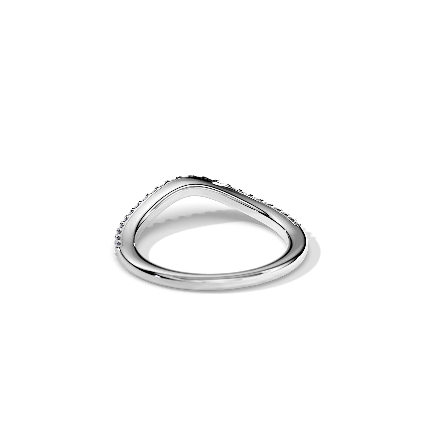 0.20 TCW Round Curved Moissanite Wedding Band