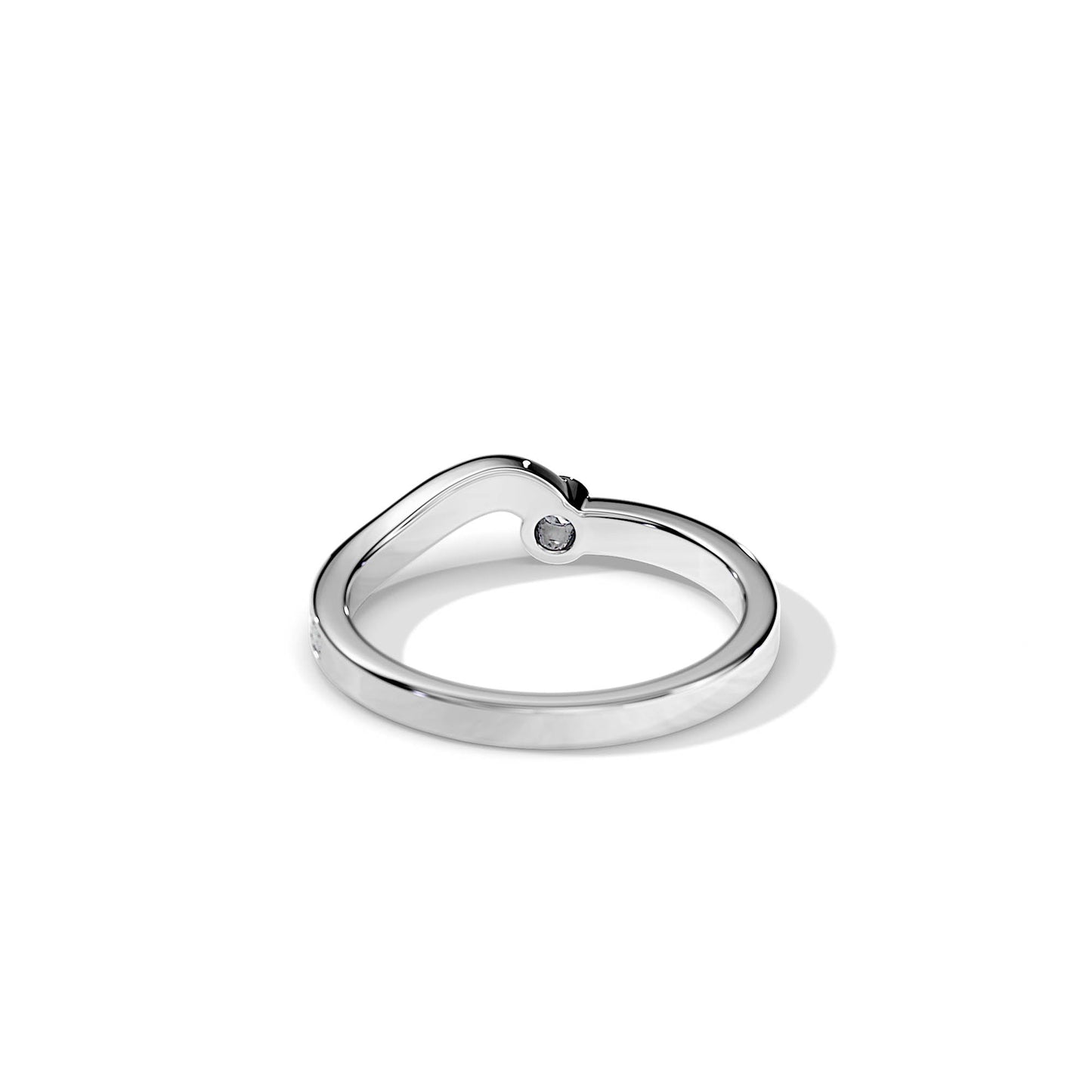 0.20 TCW Round Wave Pave Moissanite Wedding Band