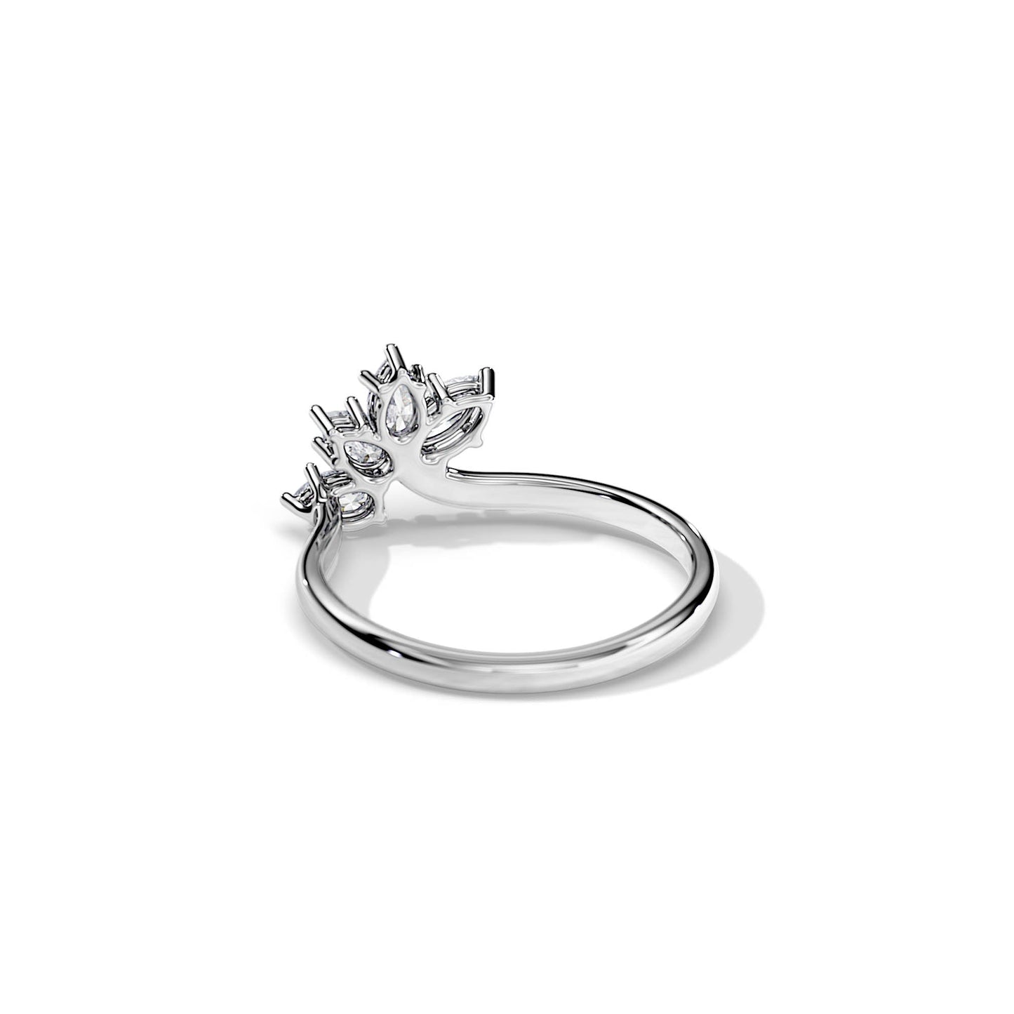 0.65 TCW Pear / Baguette Butterfly Moissanite Wedding Band