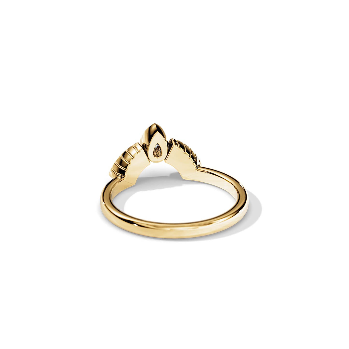 0.35 TCW Pear / Baguette Crown Moissanite Wedding Band