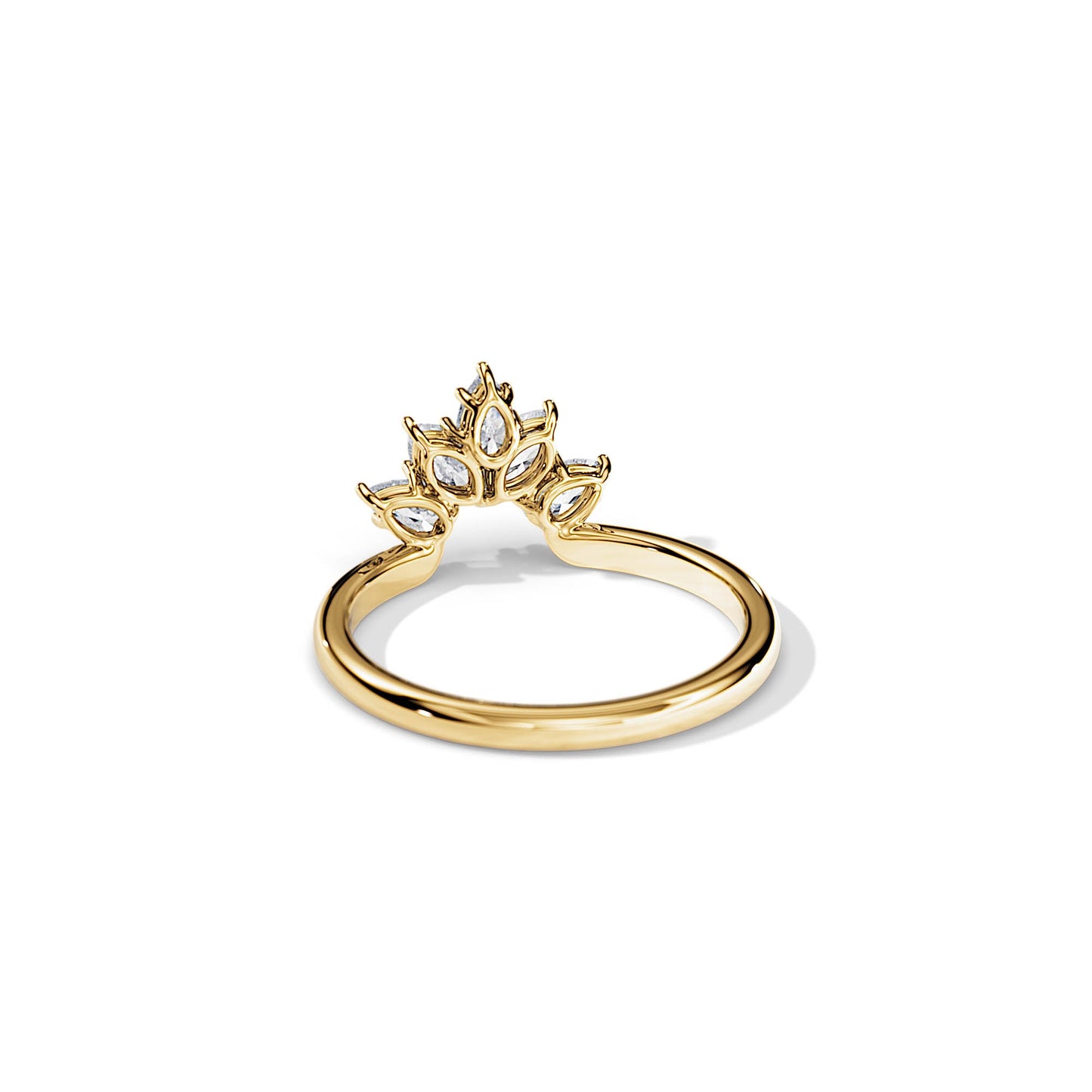 0.55 TCW Pear / Marquise Curved Moissanite Wedding Band