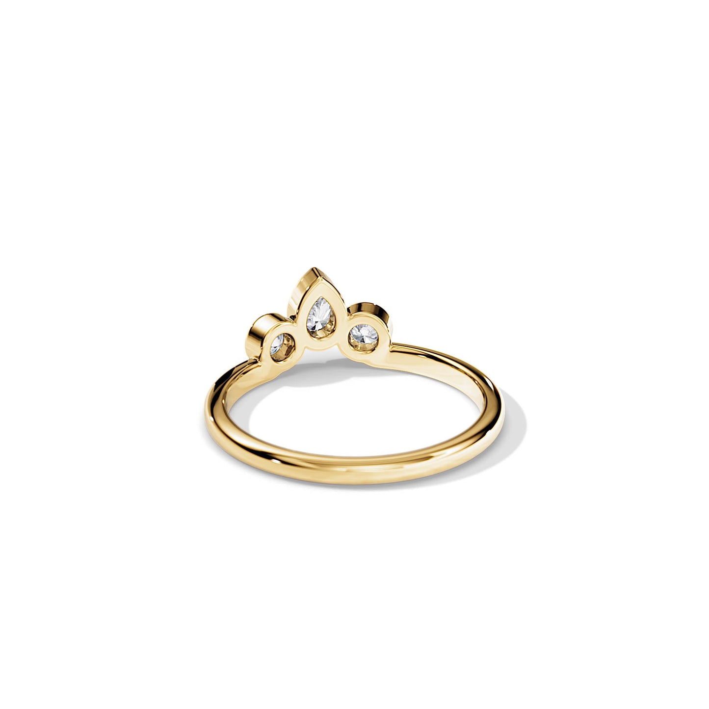 0.40 TCW Round & Pear Three Stone Moissanite Wedding Band