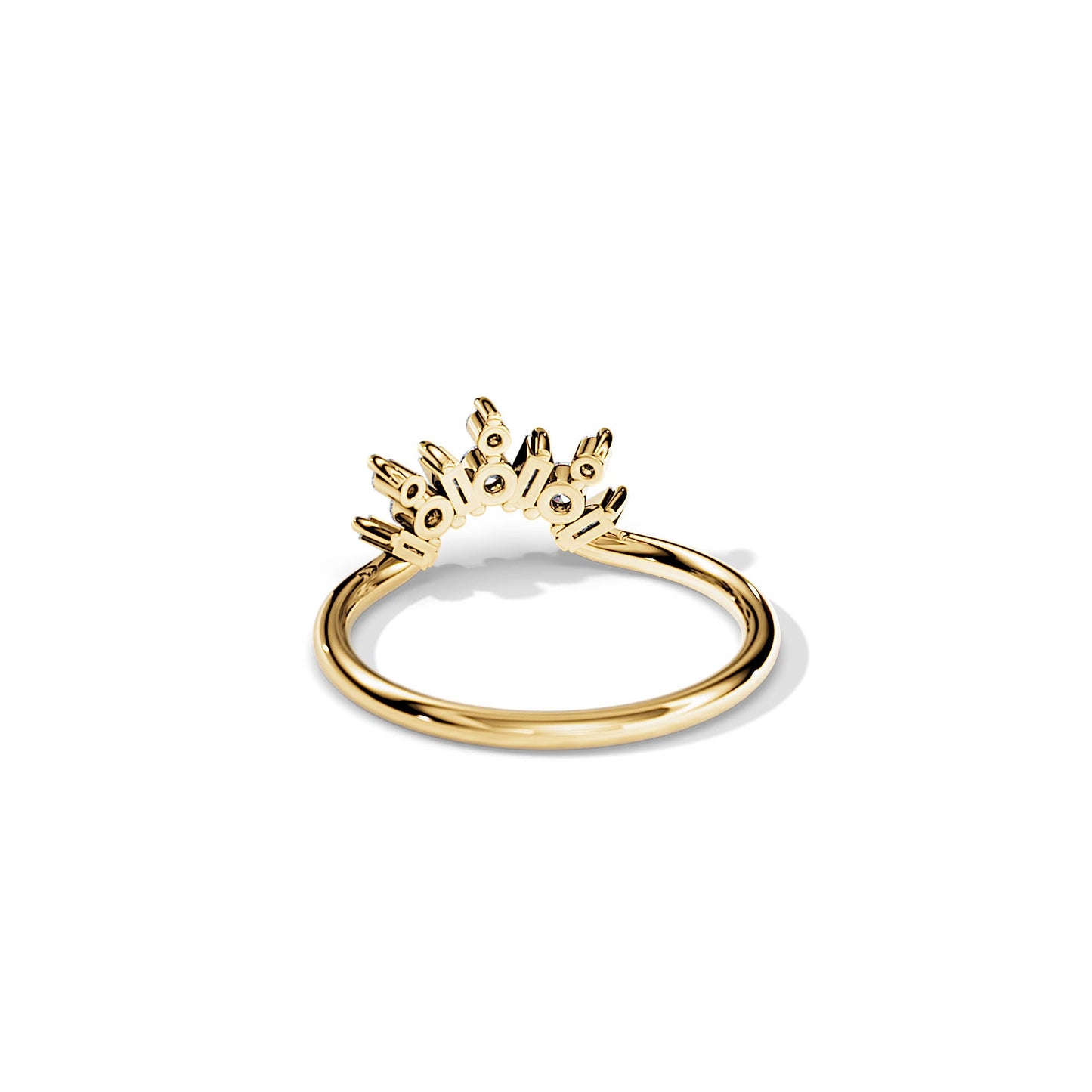 0.33 TCW Baguette/ Round Curved Wedding Band
