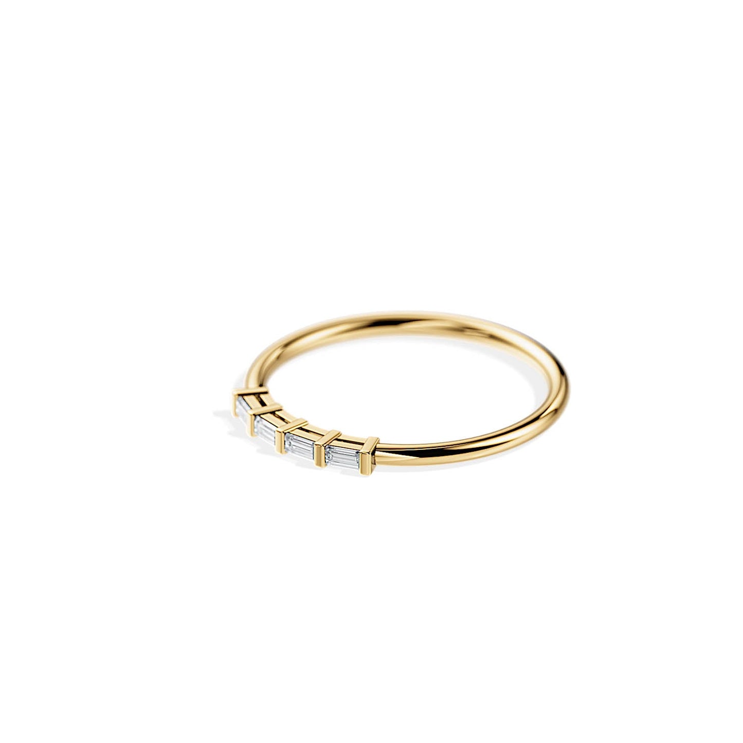 0.19 TCW Baguette Minimalist Style Wedding Band