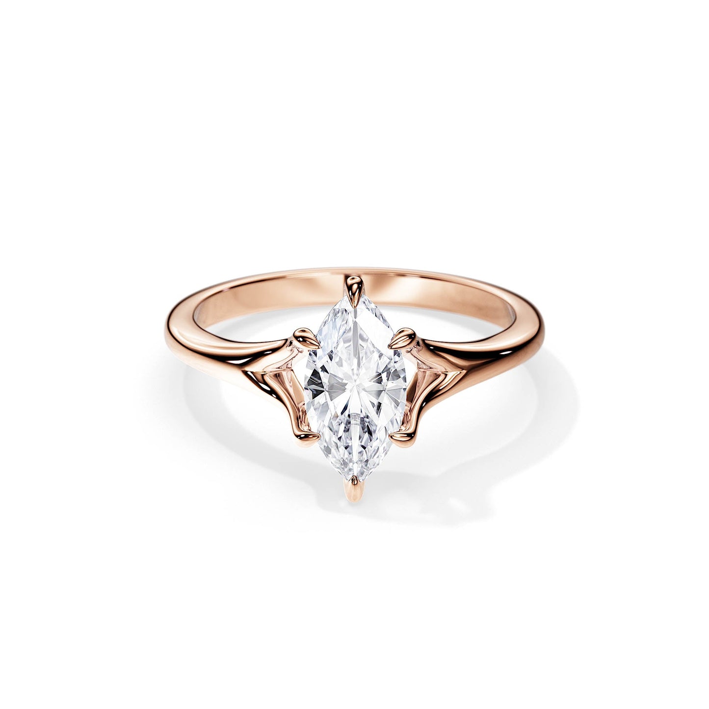 1.5 CT Marquise Split Shank Moissanite Engagement Ring