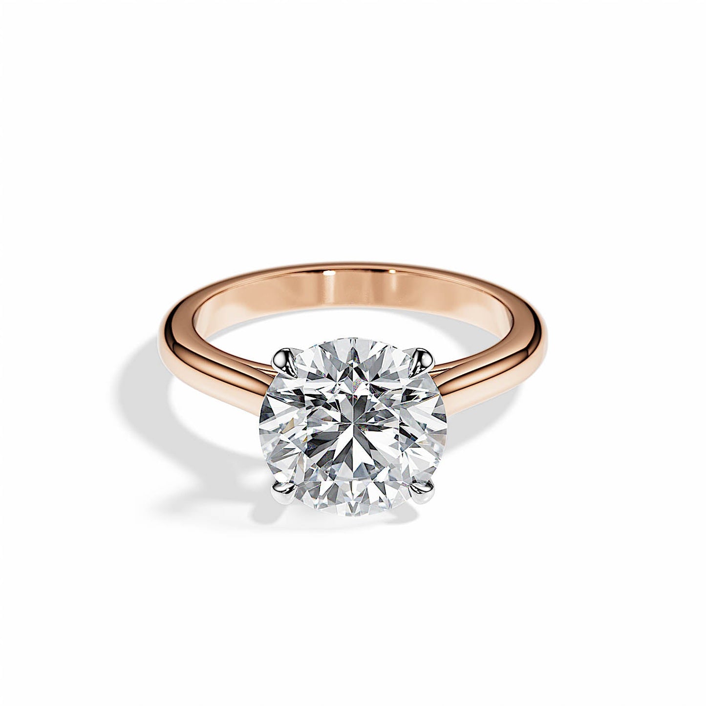 3.6 CT Round Solitaire Moissanite Engagement Ring