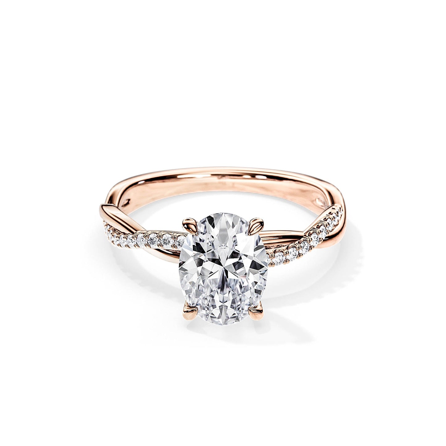 3.0 CT Oval Cut Moissanite Twisted Engagement Ring