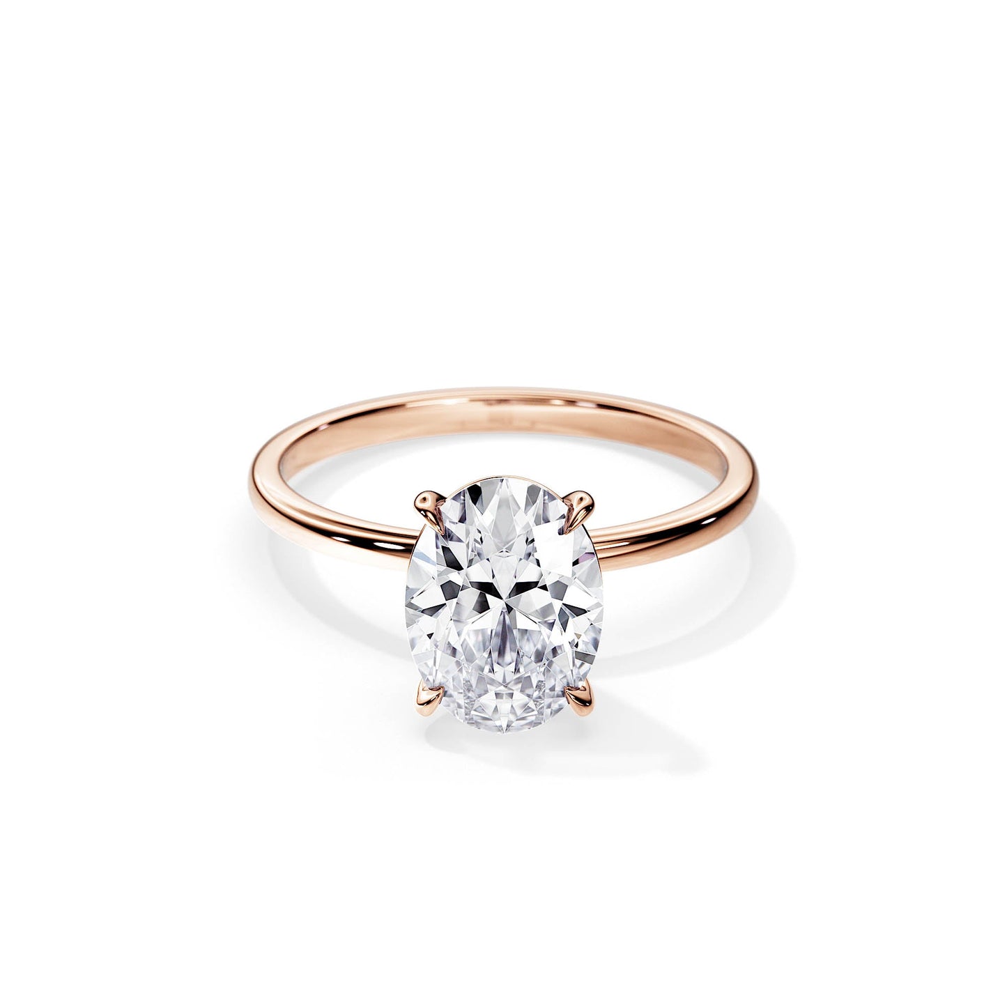 3.0 CT Oval Moissanite Solitaire Engagement Ring