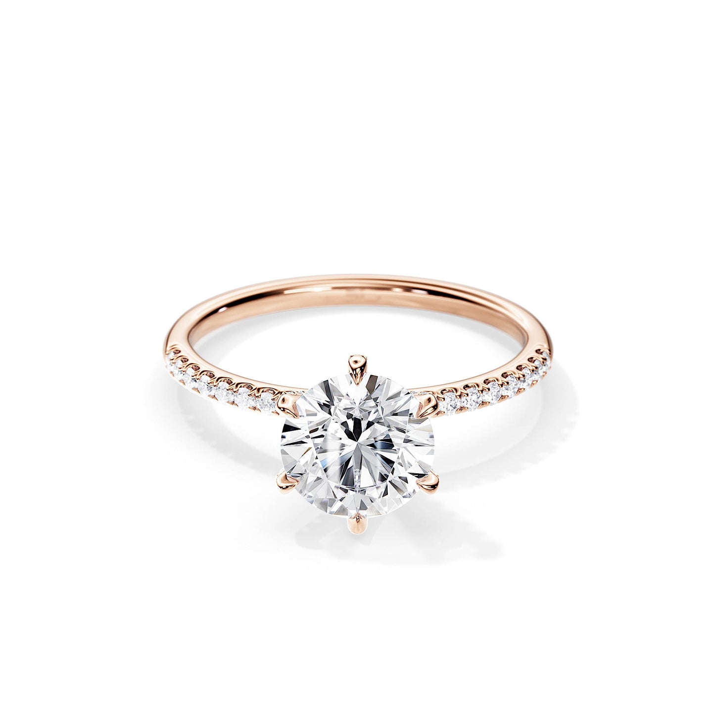 2.0 CT Round Cut Moissanite Pave Setting Engagement Ring