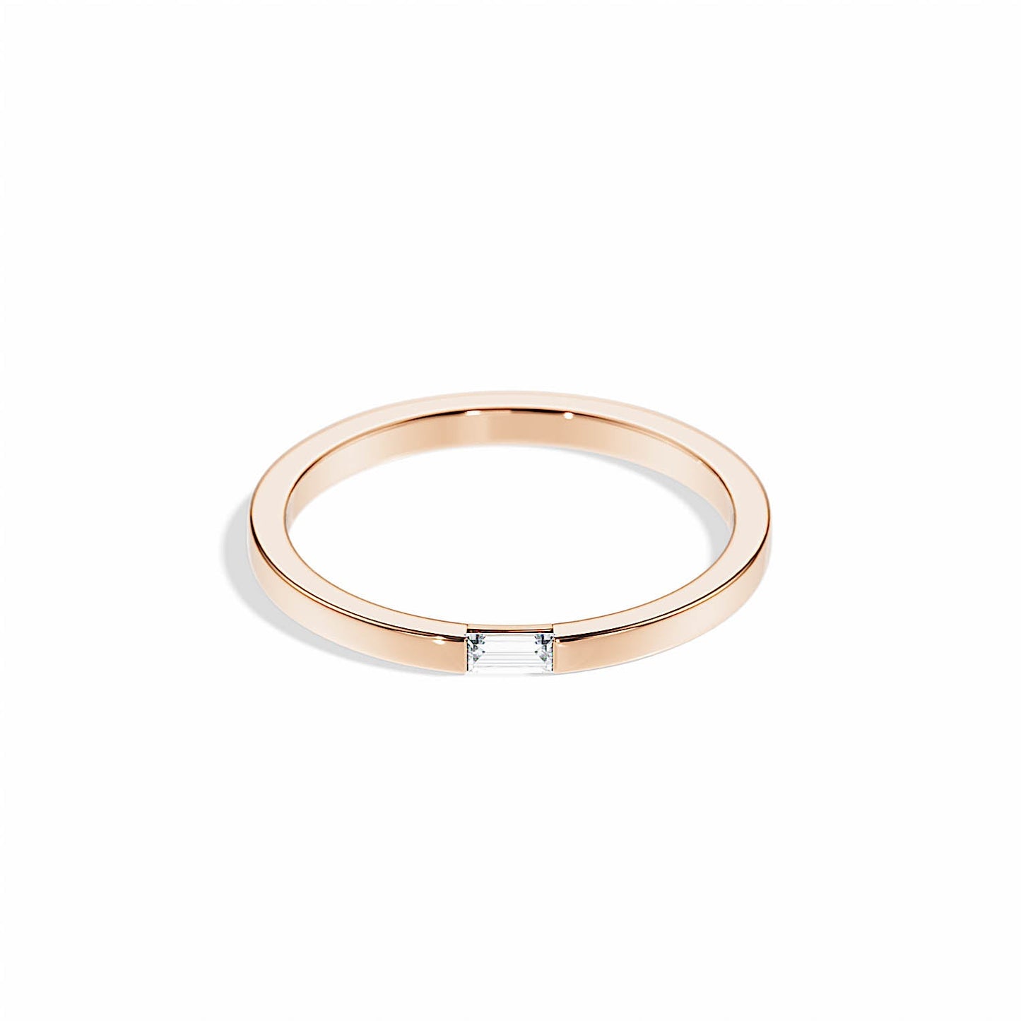 0.10 TCW Baguette Solitaire Style Wedding Band