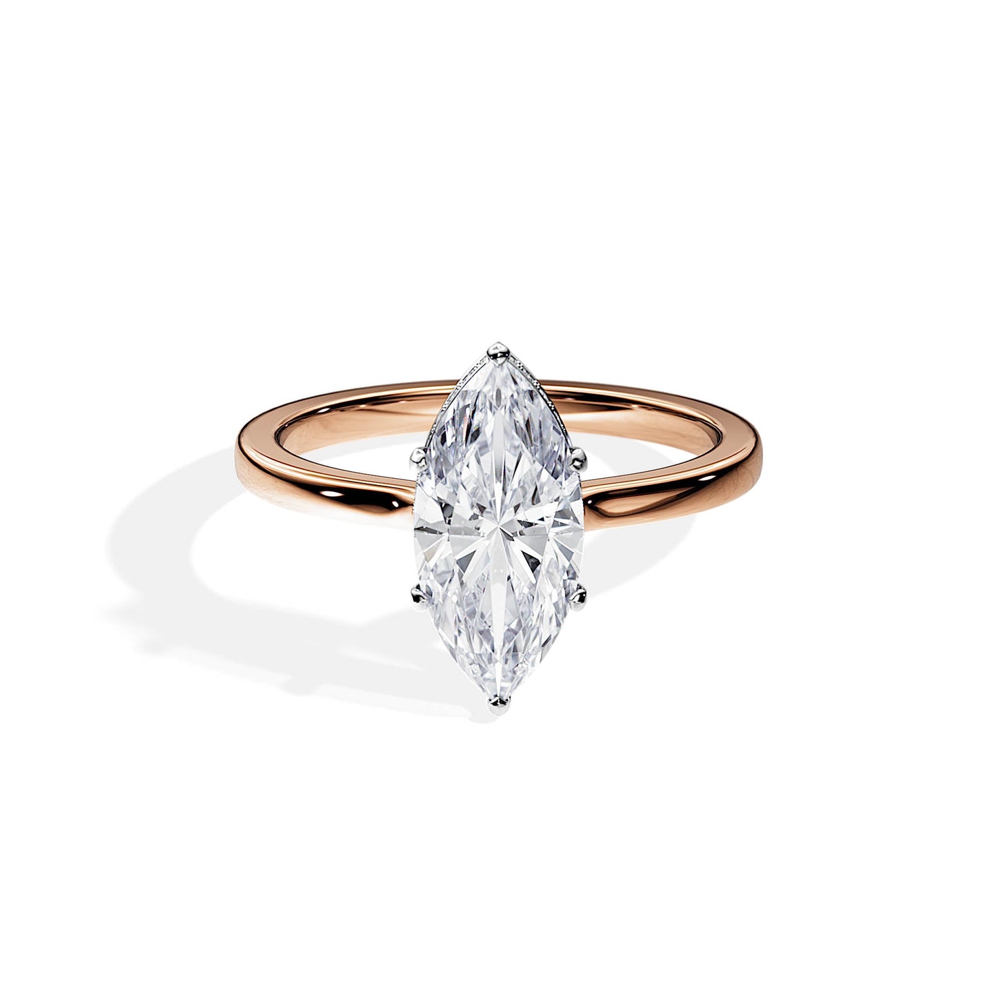 1.50 CT Marquise Cut Moissanite Hidden Halo Engagement Ring
