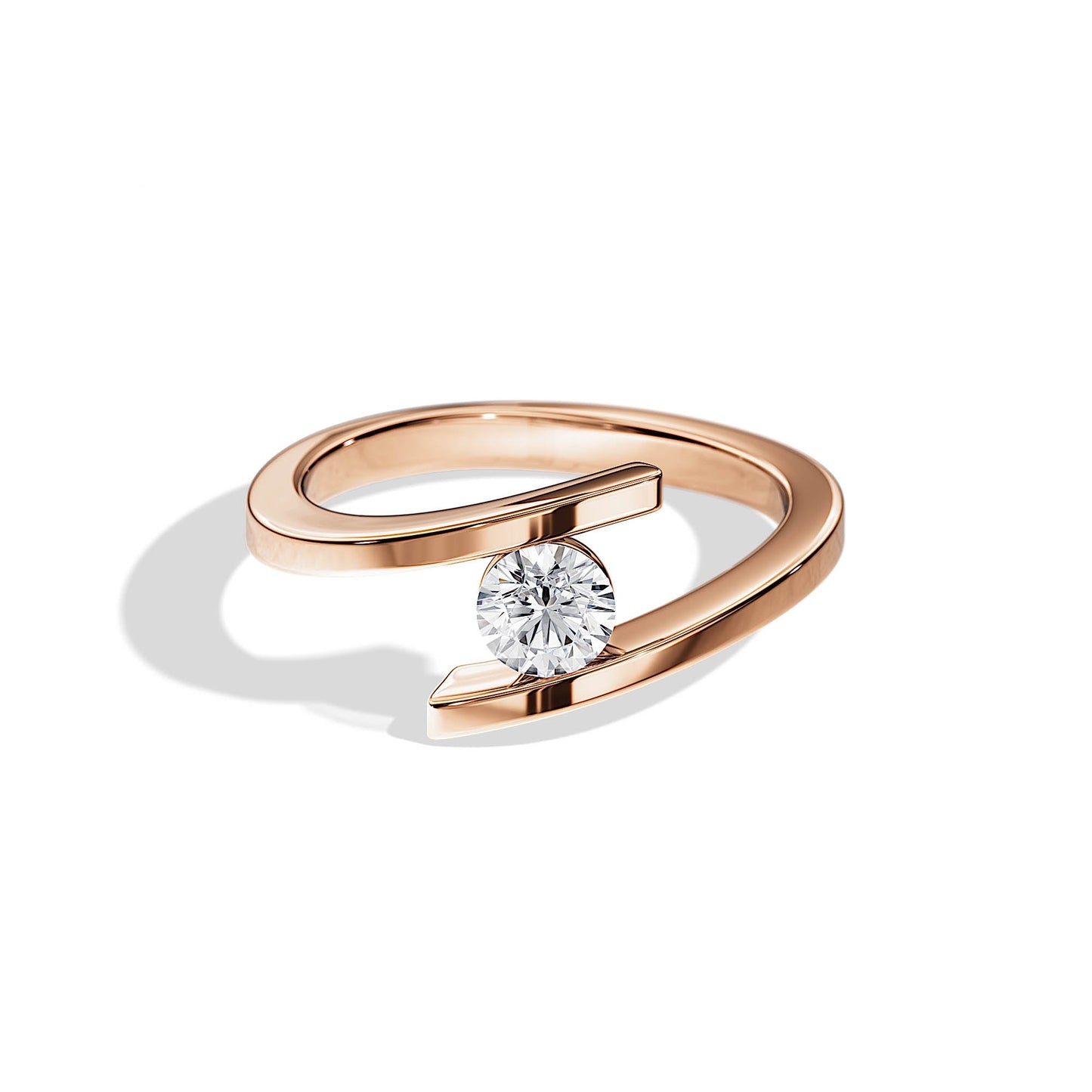 1.0 CT Round Moissanite Tension Setting Engagement Ring