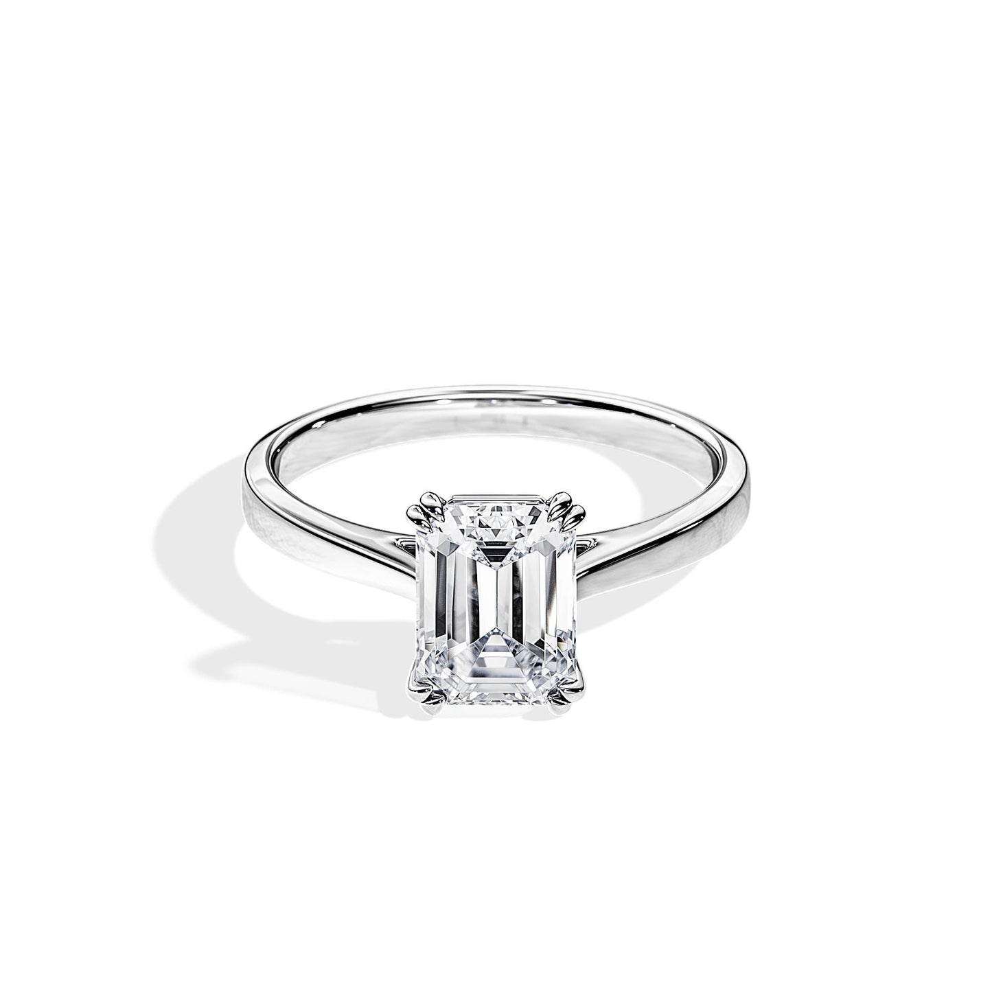 1.75 CT Emerald Moissanite Solitaire Engagement Ring