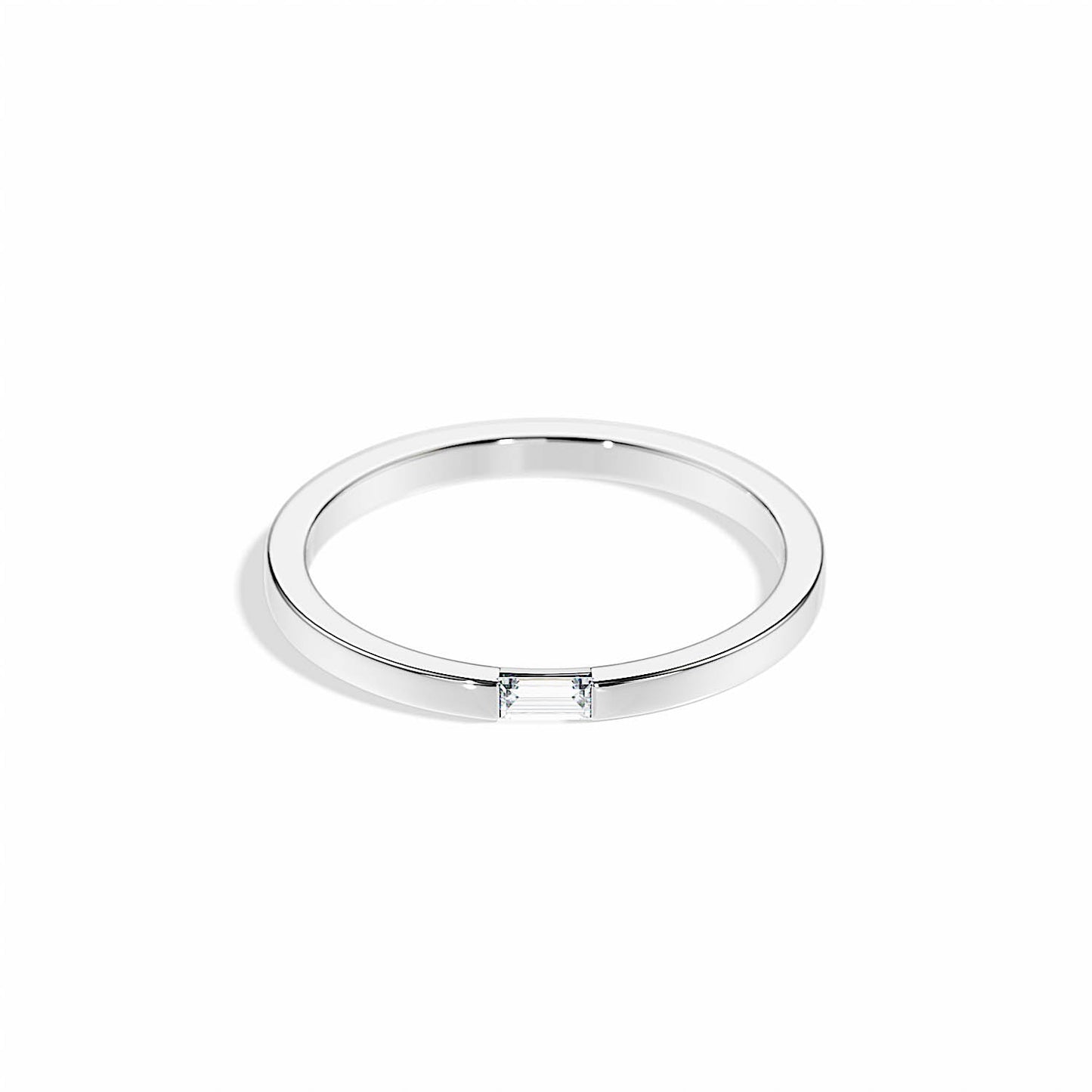 0.10 TCW Baguette Solitaire Style Wedding Band