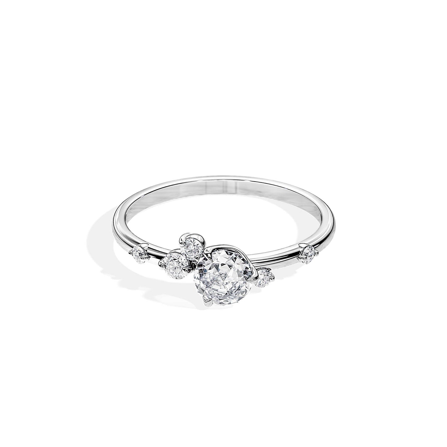 0.14 TCW Round Dainty Moissanite Wedding Band