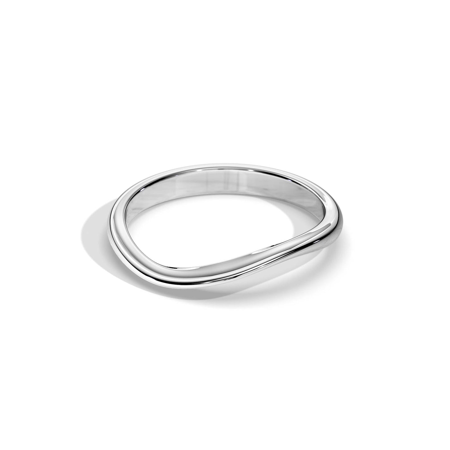 Wave Shape Palin Wedding Band