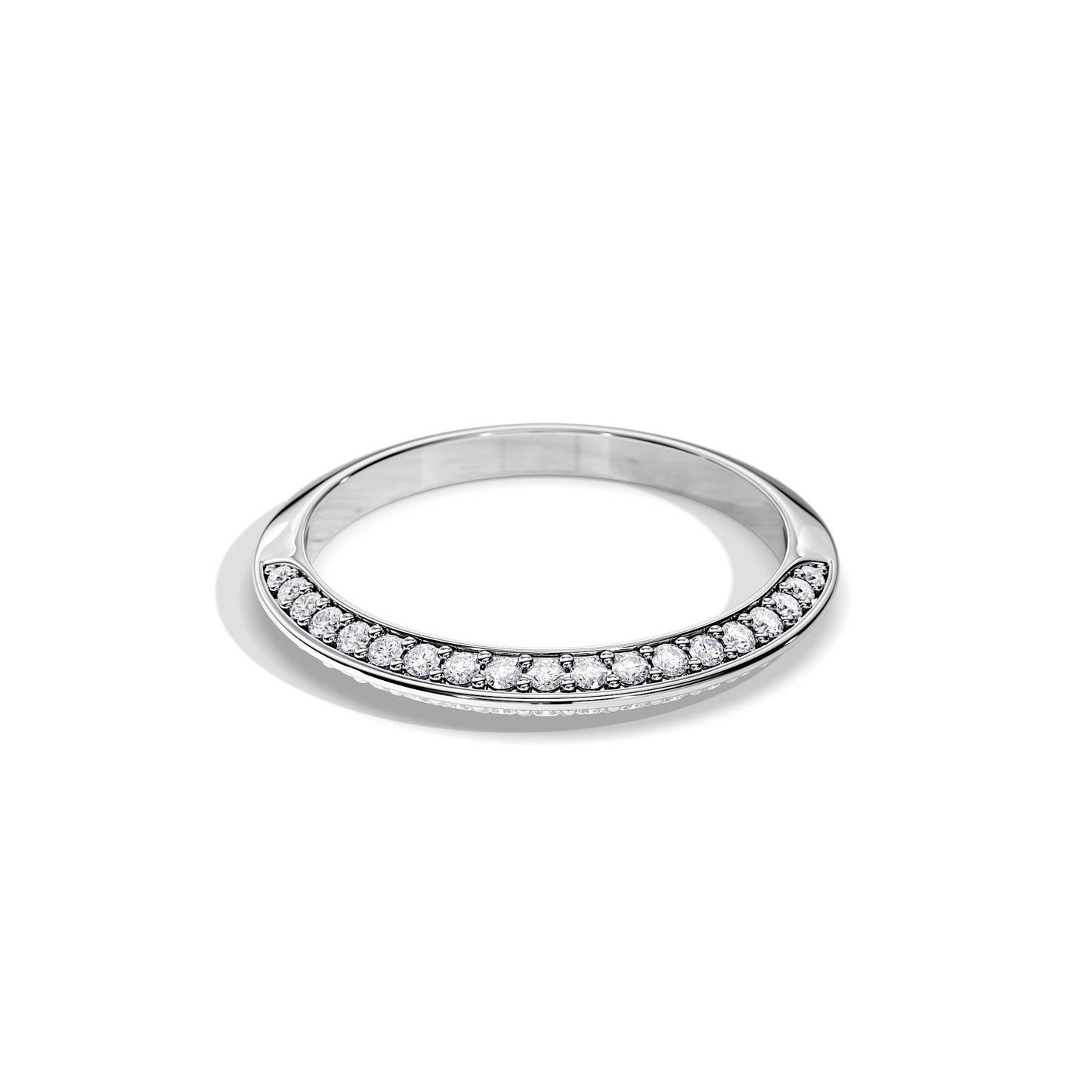 0.35 TCW Round Half Eternity Moissanite Wedding Band