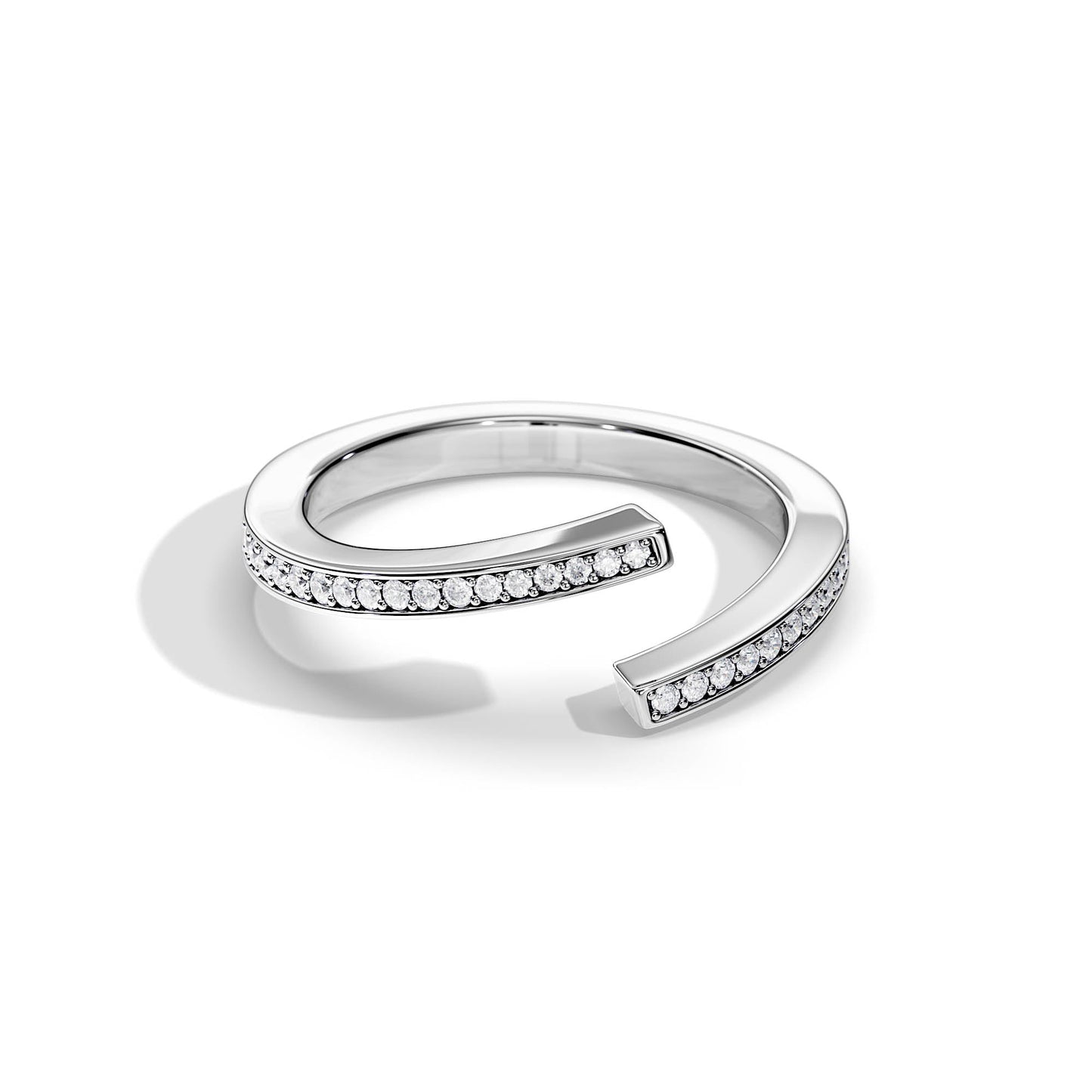 0.20 TCW Round Open Pave Moissanite Wedding Band