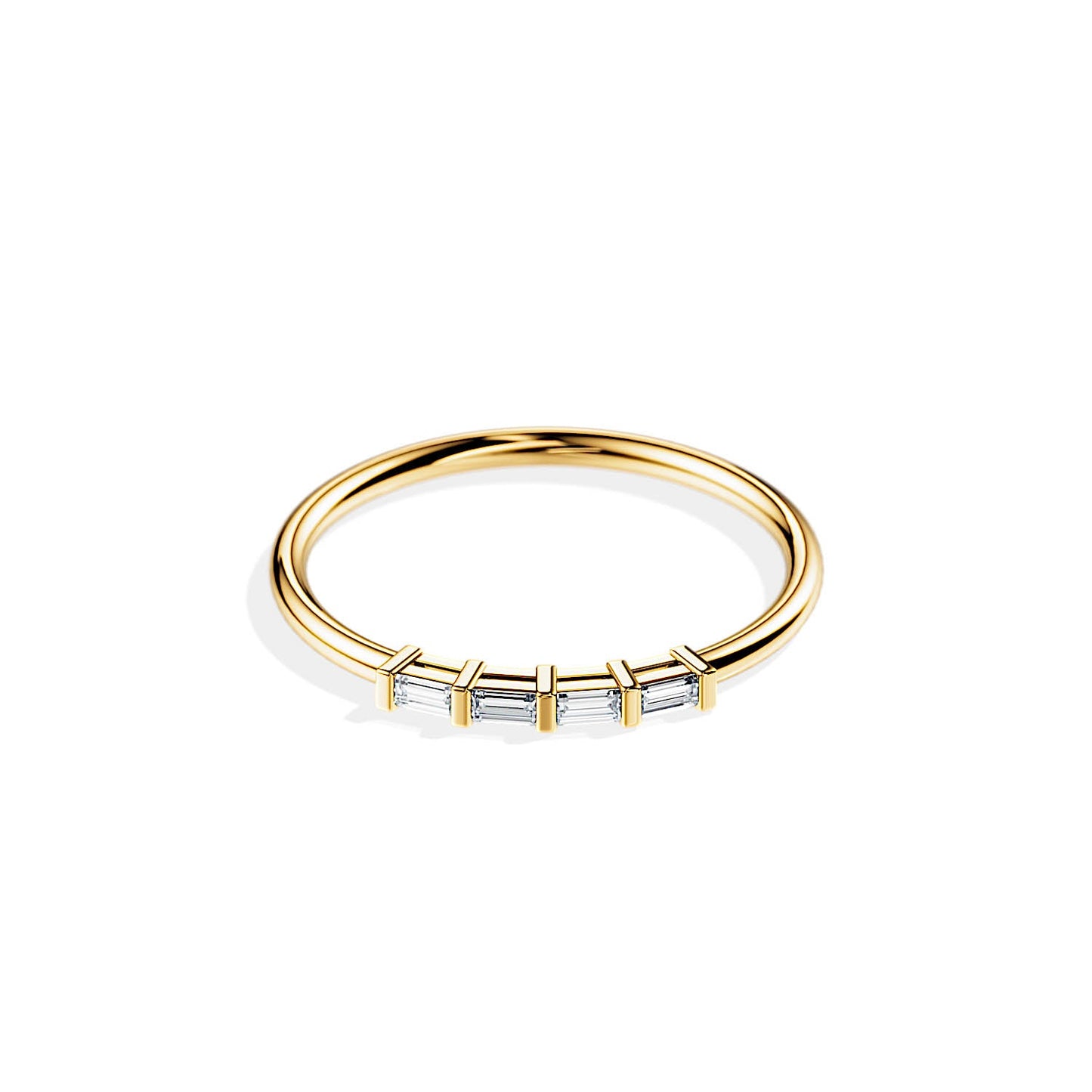 0.19 TCW Baguette Minimalist Style Wedding Band