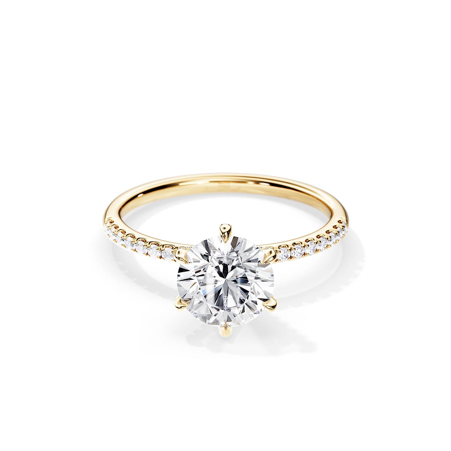 2.0 CT Round Cut Moissanite Pave Setting Engagement Ring