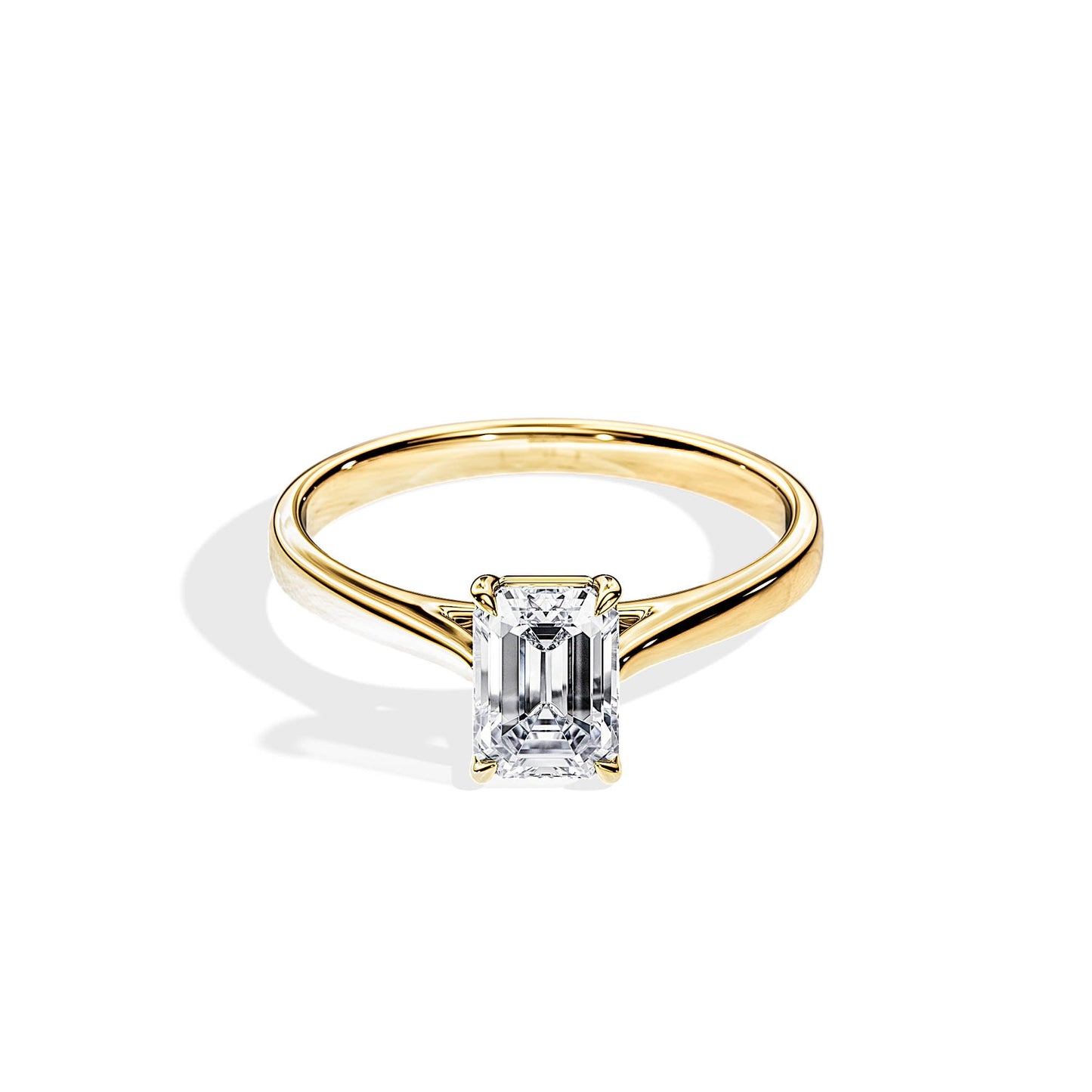 1.0 CT Emerald Moissanite Solitaire Engagement Ring