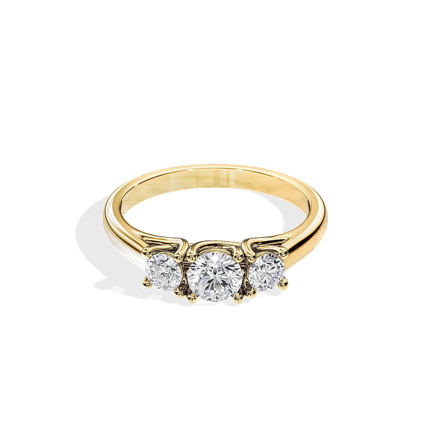 0.50 CT Round Cut Three Stone Moissanite Engagement Ring
