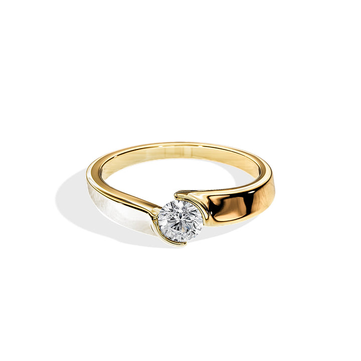 0.50 CT Round Moissanite Tension Setting Engagement Ring
