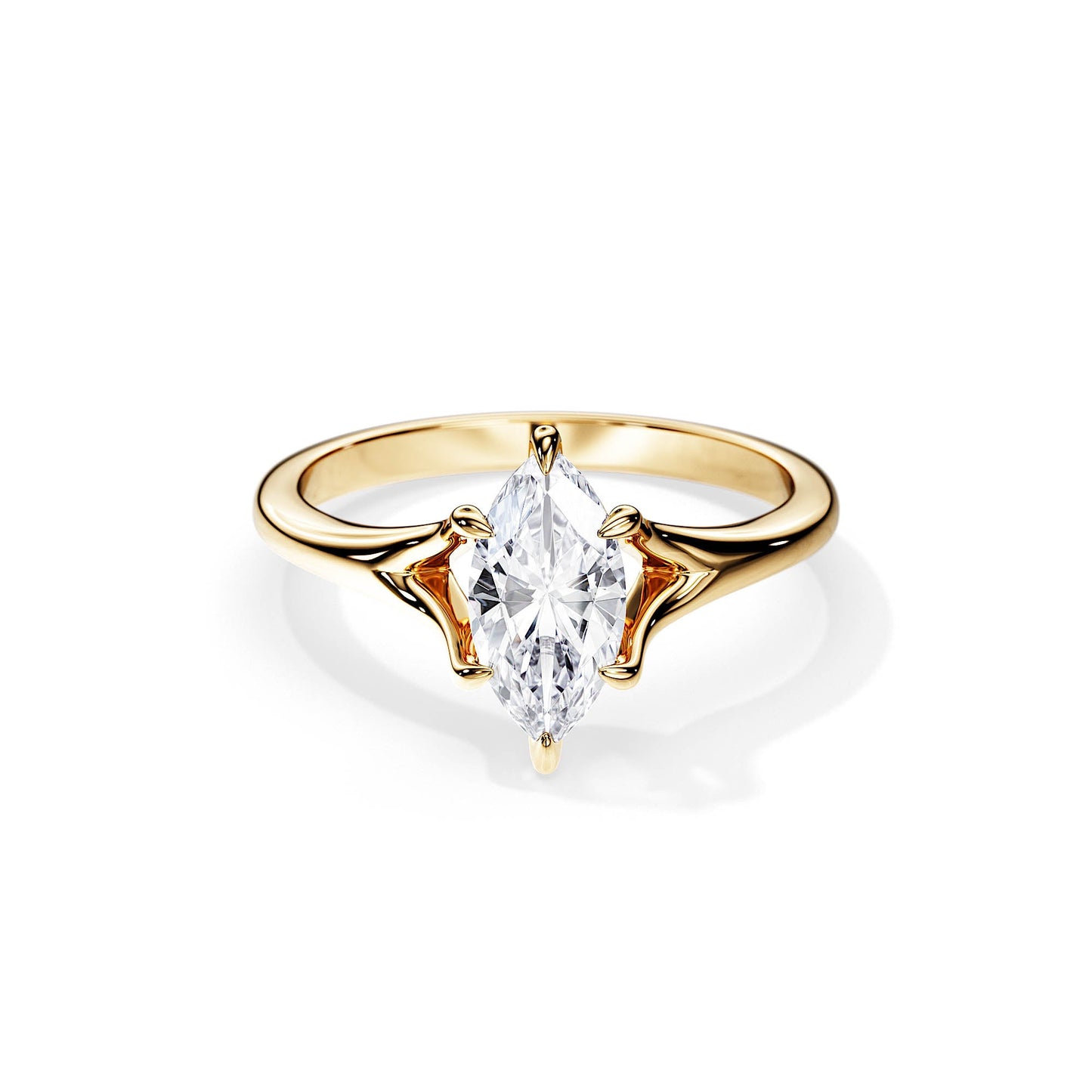 1.5 CT Marquise Split Shank Moissanite Engagement Ring