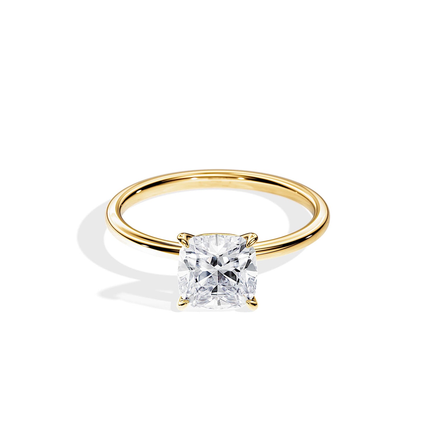2.0 CT Cushion Moissanite Solitaire Engagement Ring