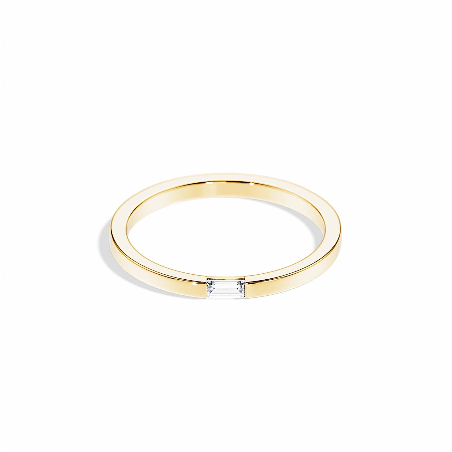 0.10 TCW Baguette Solitaire Style Wedding Band