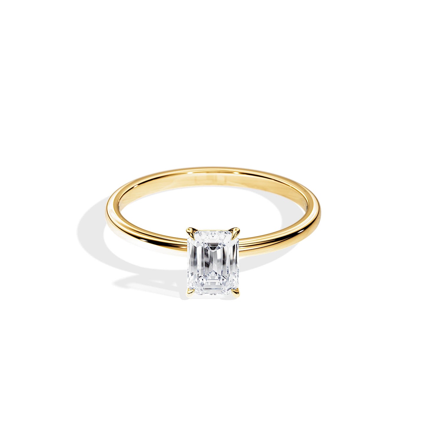 1.0 CT Emerald Moissanite Solitaire Engagement Ring