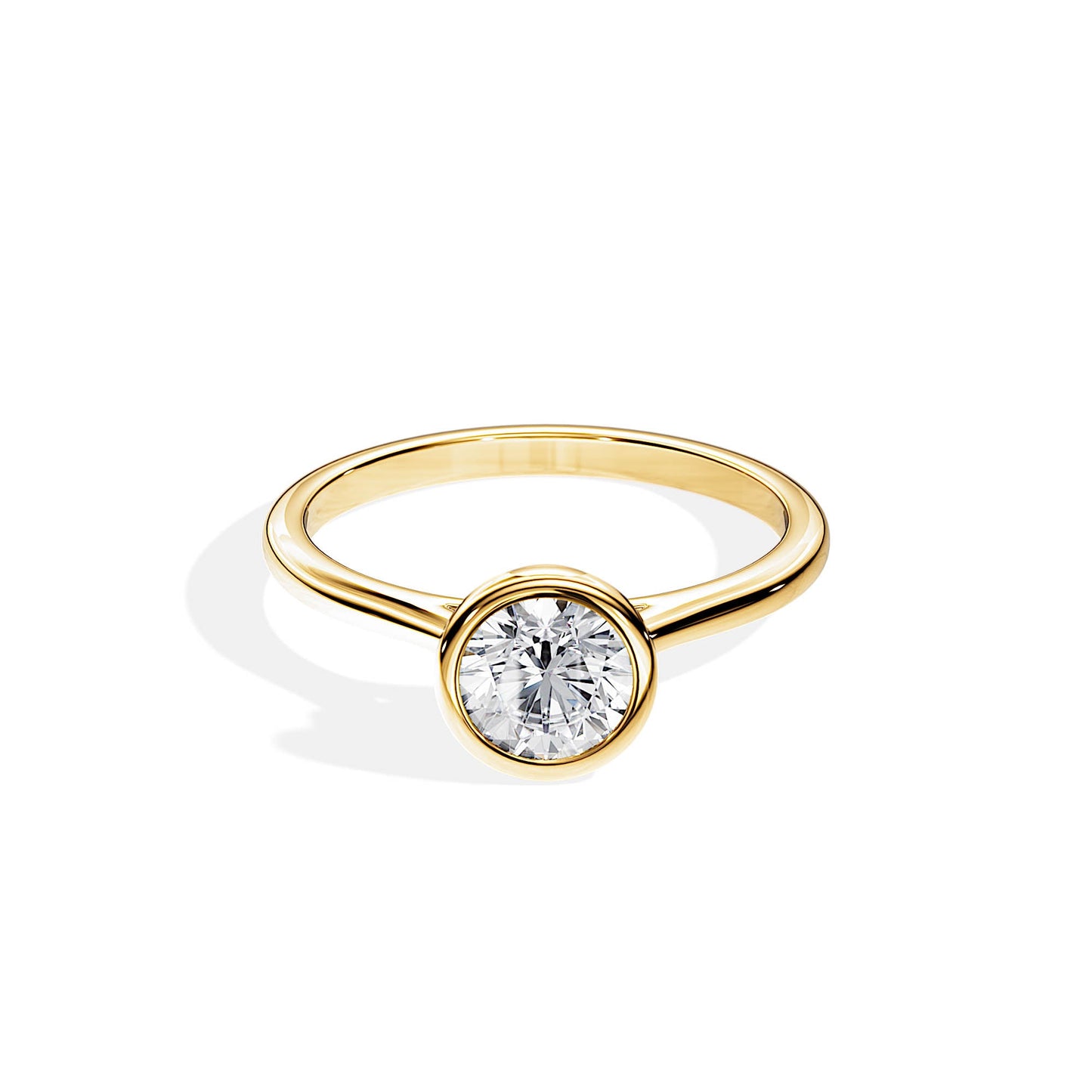 2.0 CT Round Moissanite Bezel Solitaire Engagement Ring