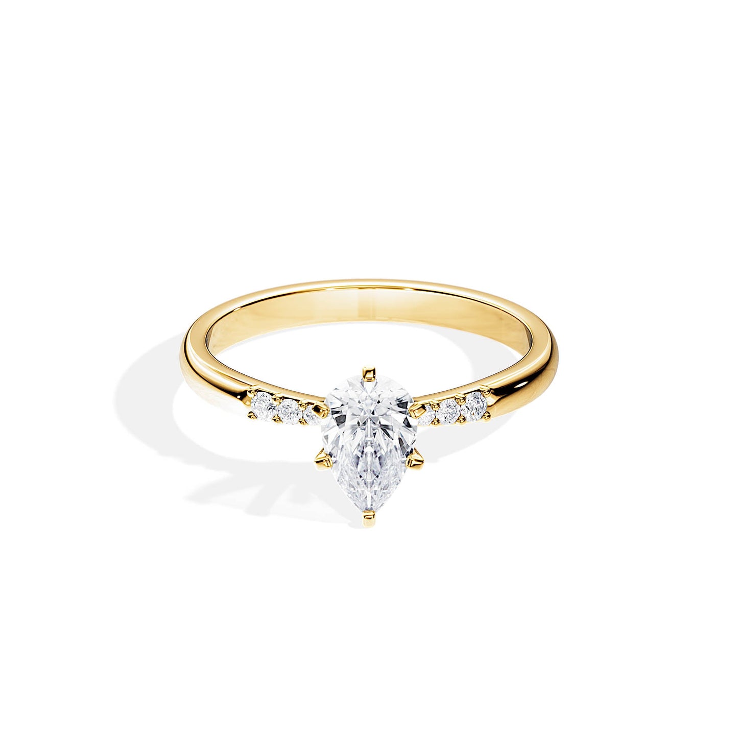 1.0 CT Pear Cut Moissanite Seven Stone Engagement Ring