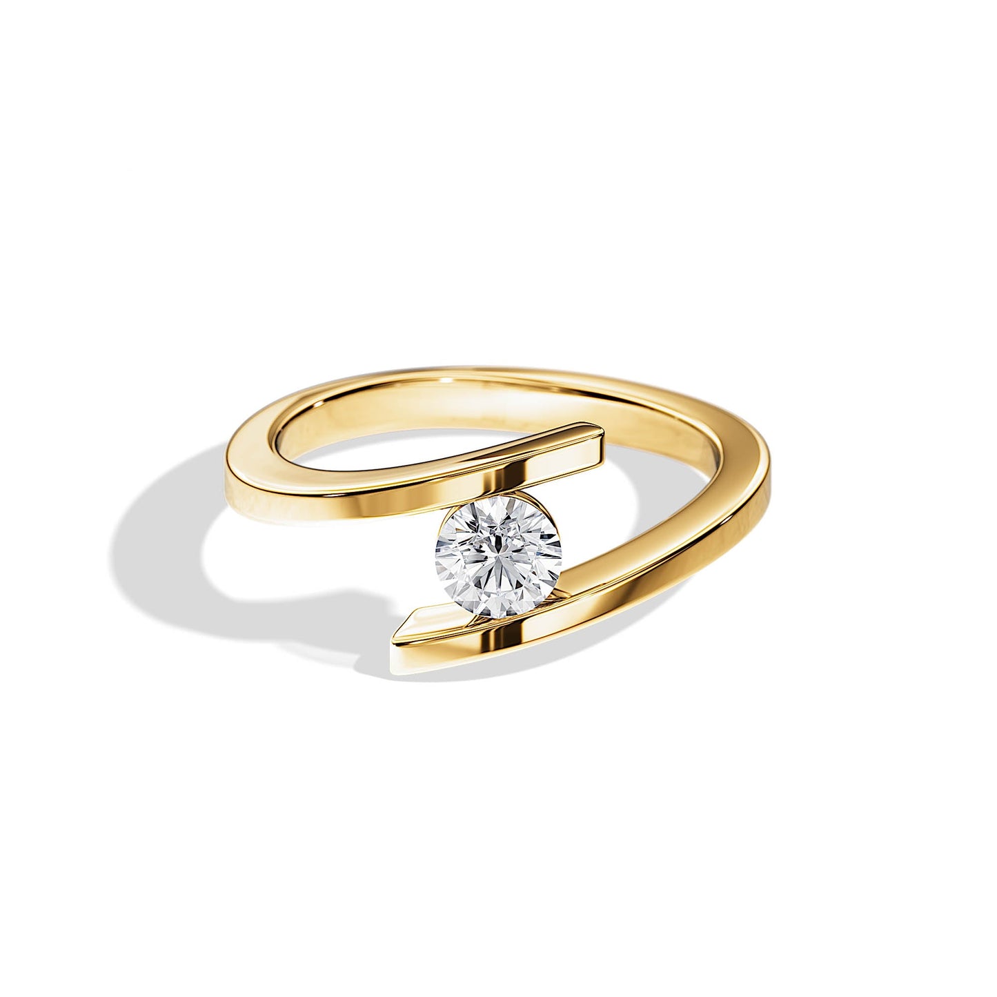 1.0 CT Round Moissanite Tension Setting Engagement Ring