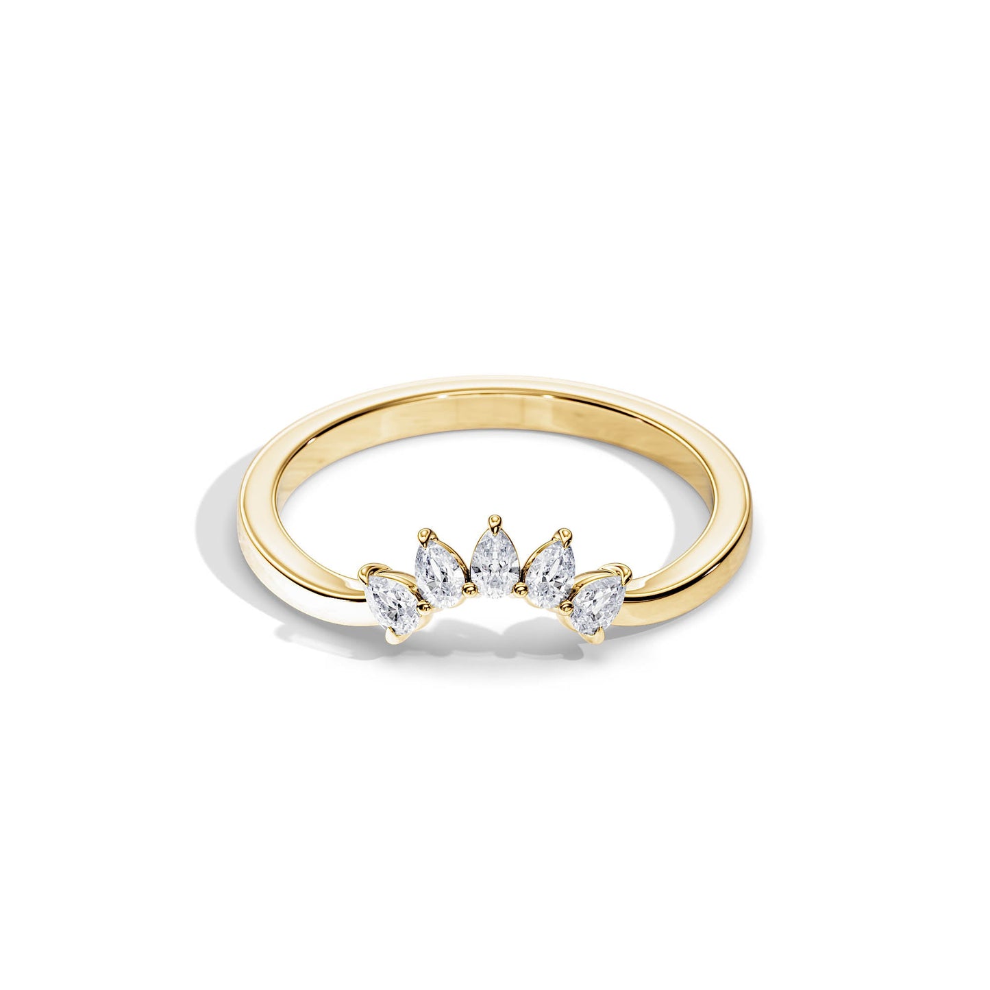 0.25 TCW Pear Curved Moissanite Wedding Band