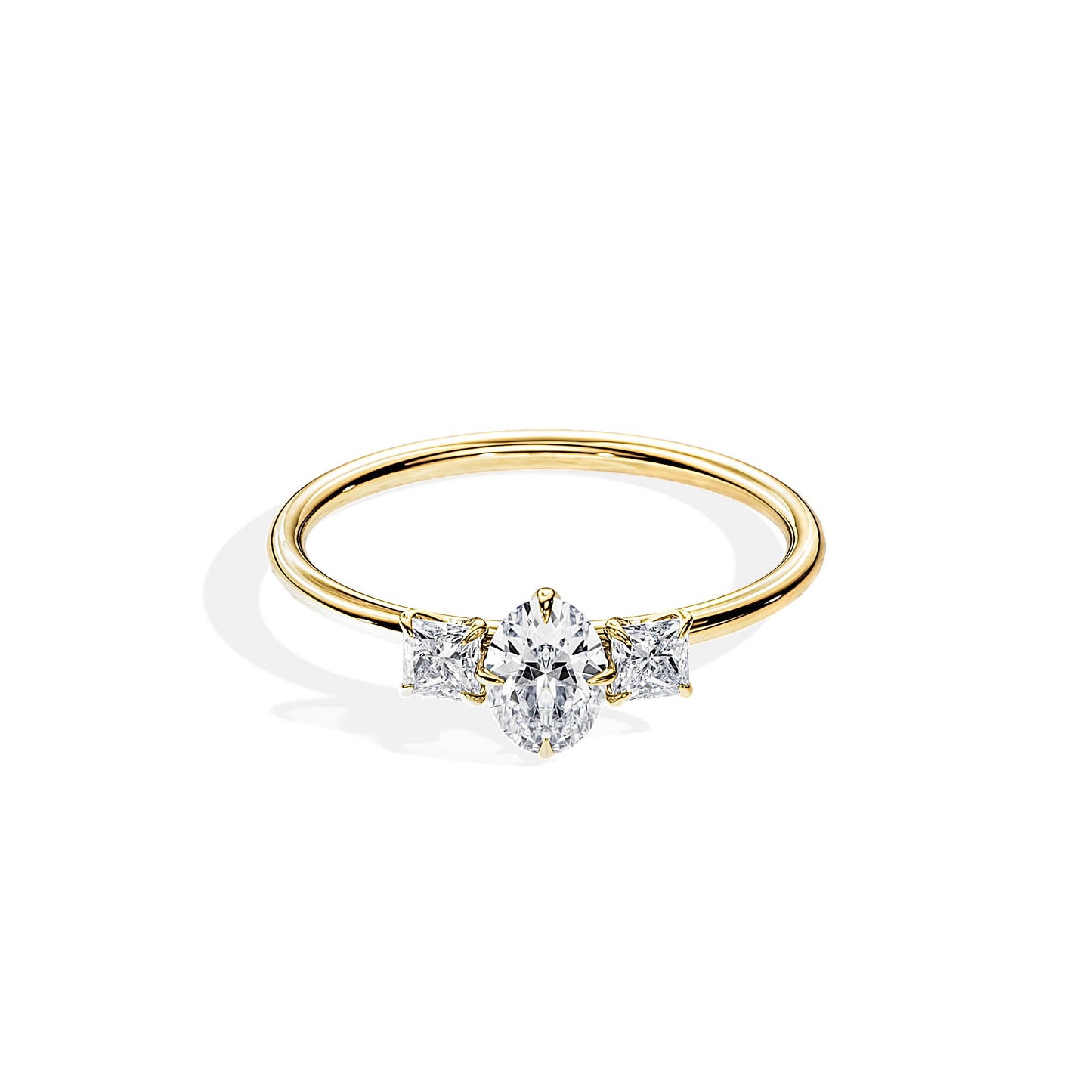 0.50 CT Oval Cut Moissanite Three Stone Engagement Ring