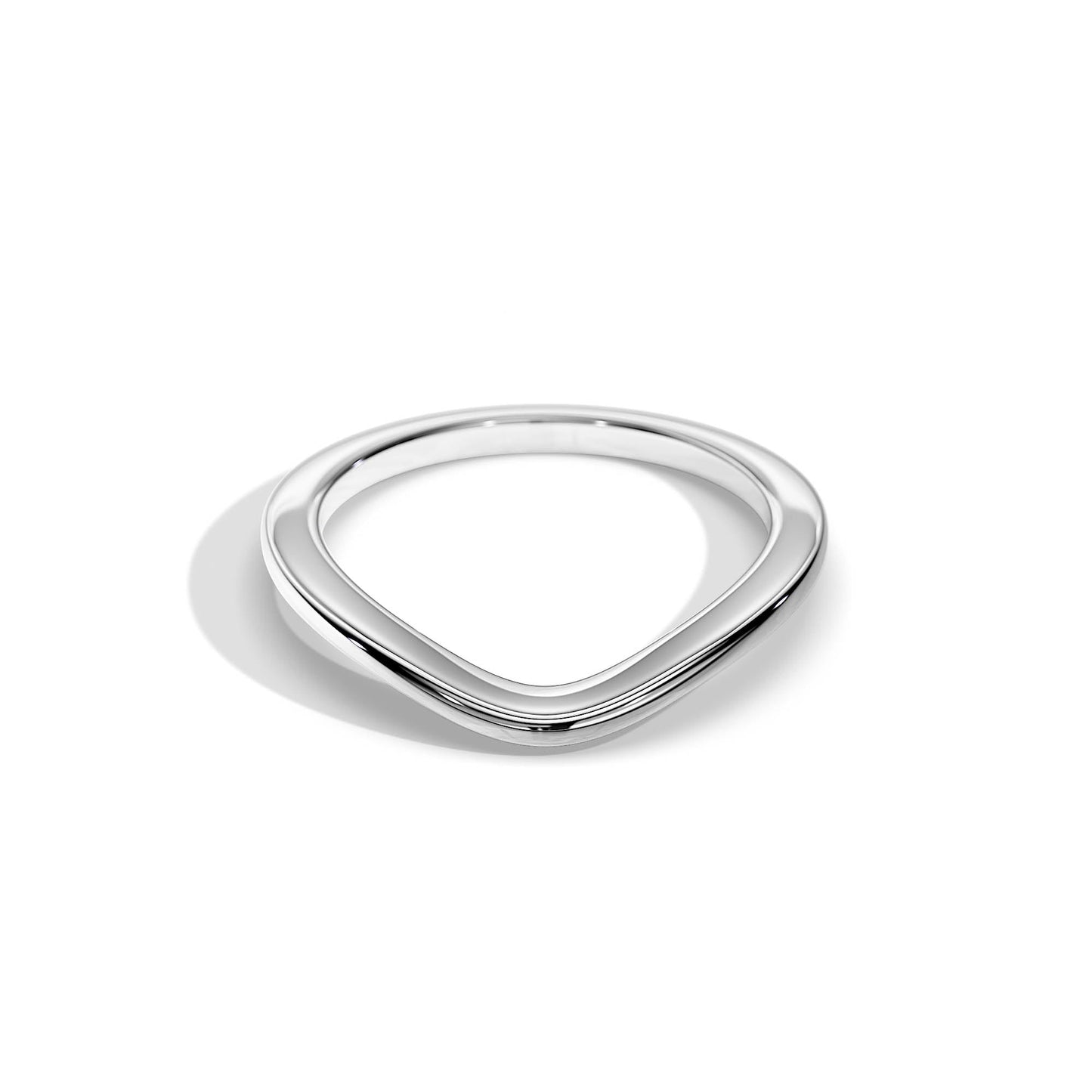Classic Plain Curved Wedding Band for Women