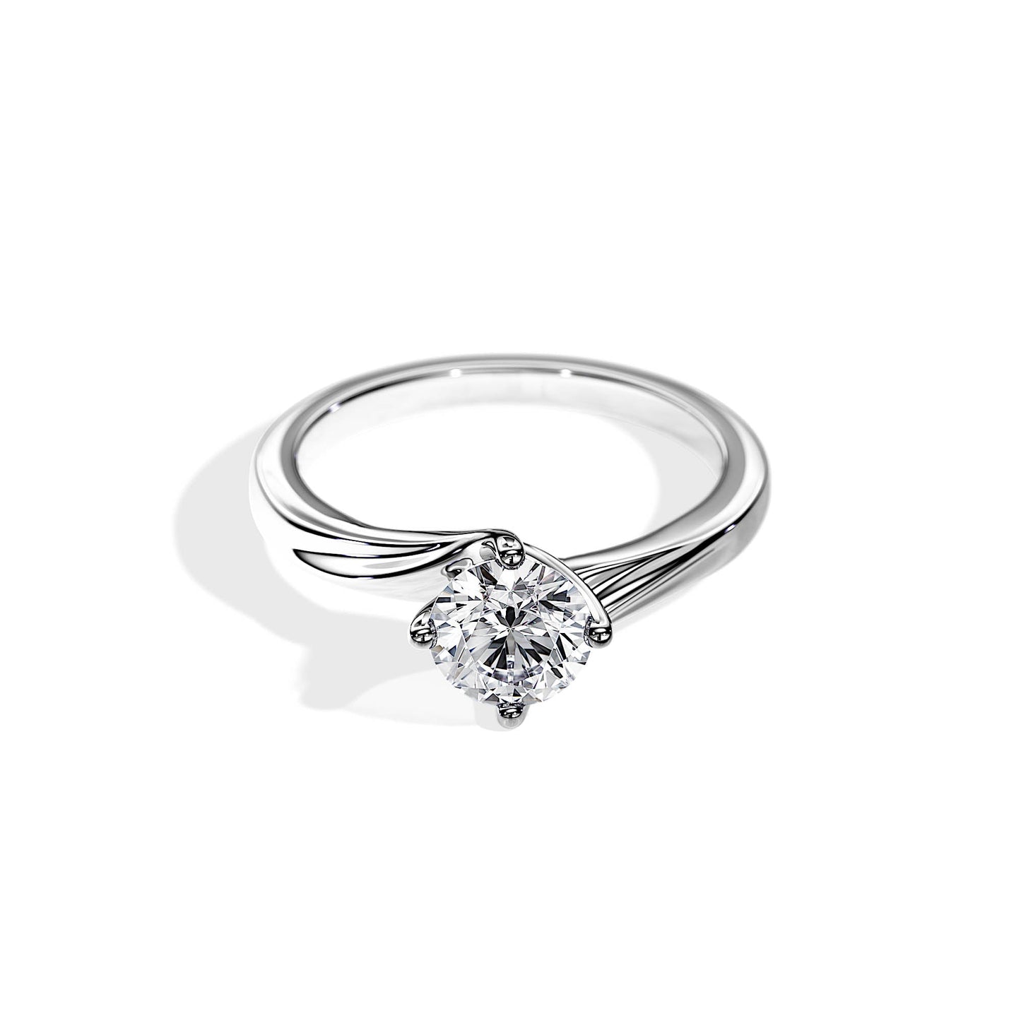 2.0 CT Round Moissanite Solitaire Engagement Ring