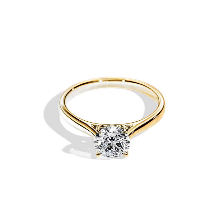 1.0 CT Round Solitaire Moissanite Engagement Ring