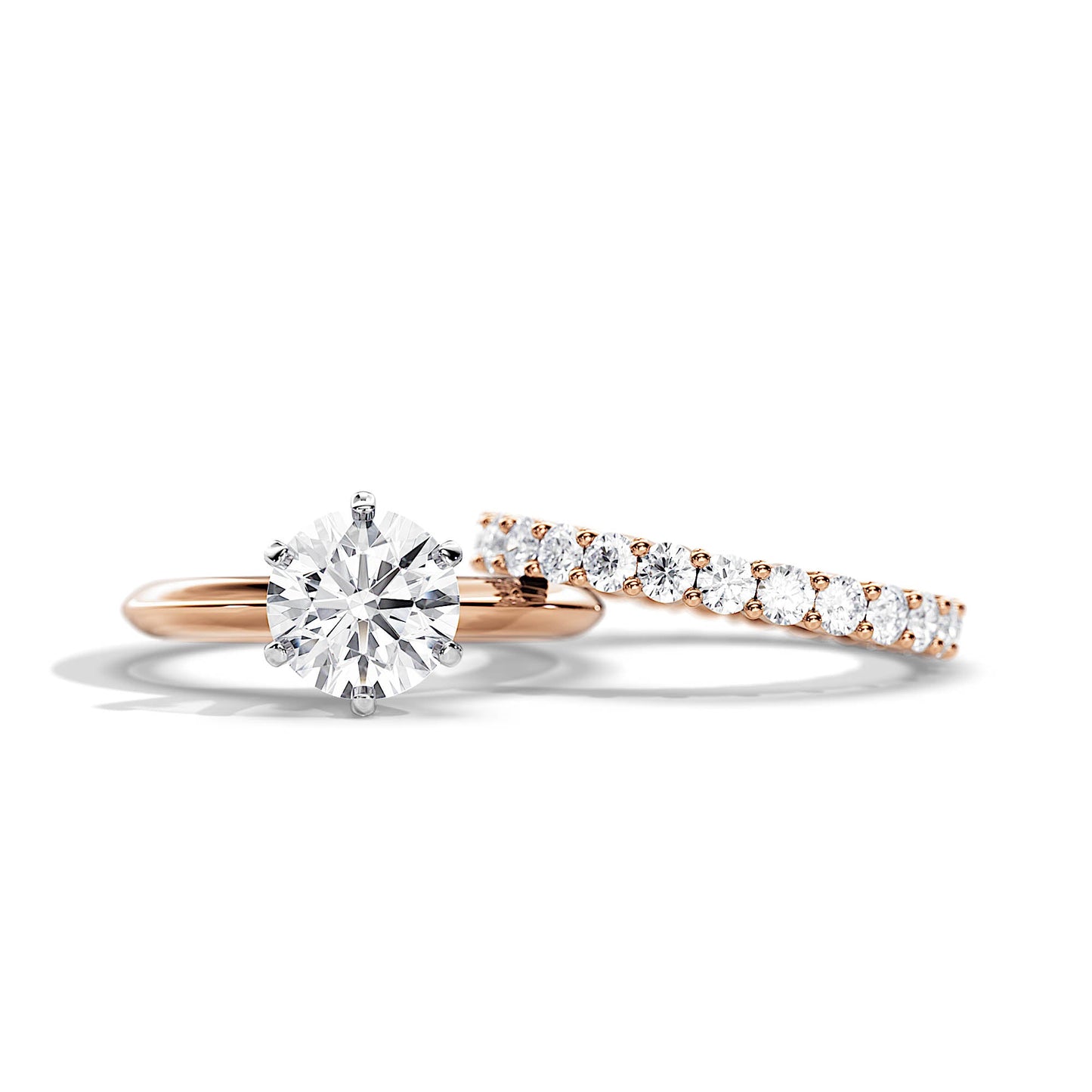 2.0 CT Round Moissanite Solitaire Style Bridal Ring Set