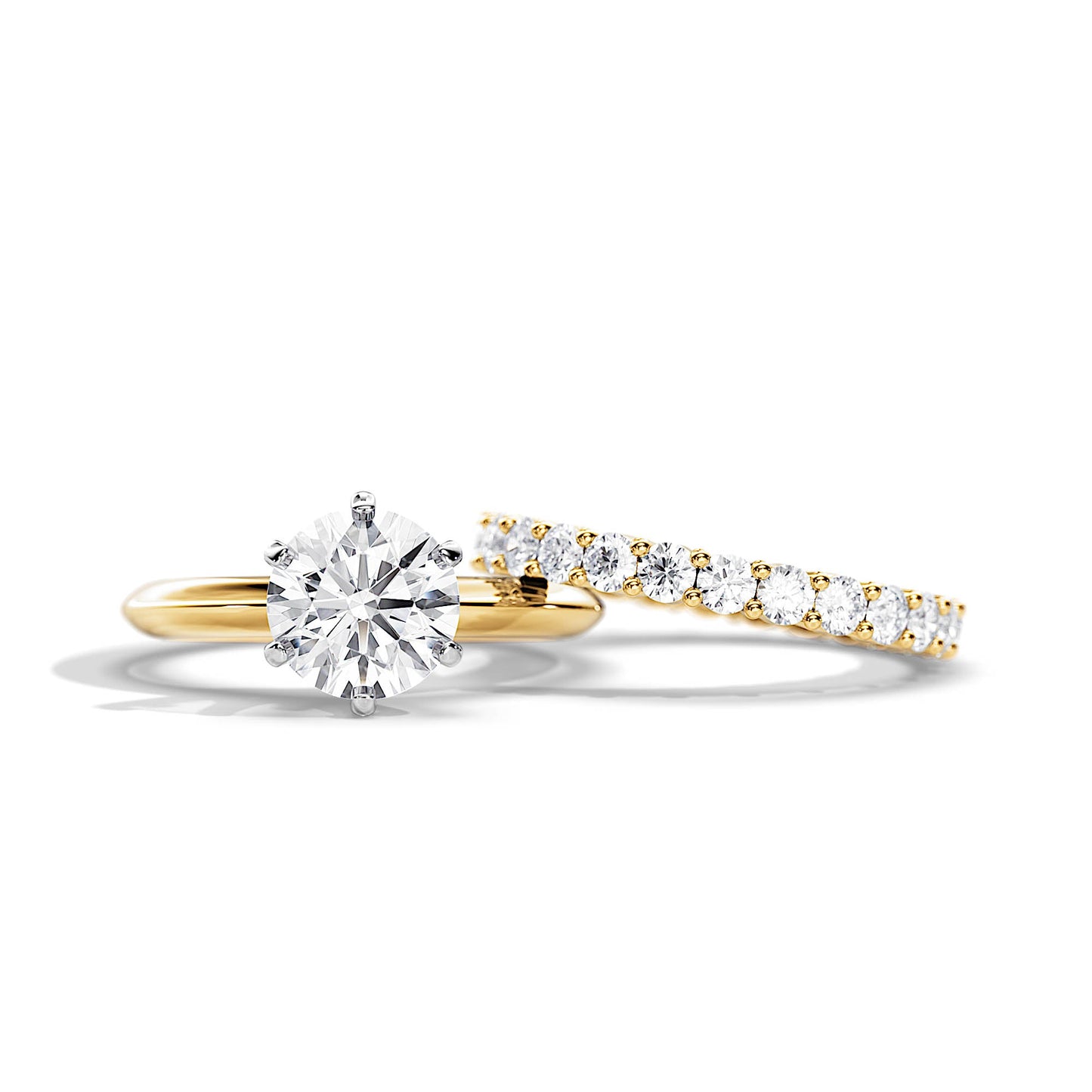 2.0 CT Round Moissanite Solitaire Style Bridal Ring Set