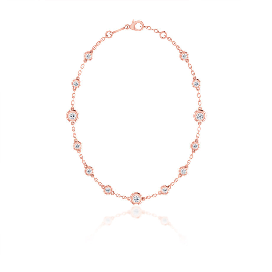 0.24 TCW Round Moissanite Diamond Bezel Style Necklace - farrellouise