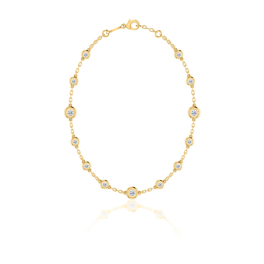 0.24 TCW Round Moissanite Diamond Bezel Style Necklace - farrellouise