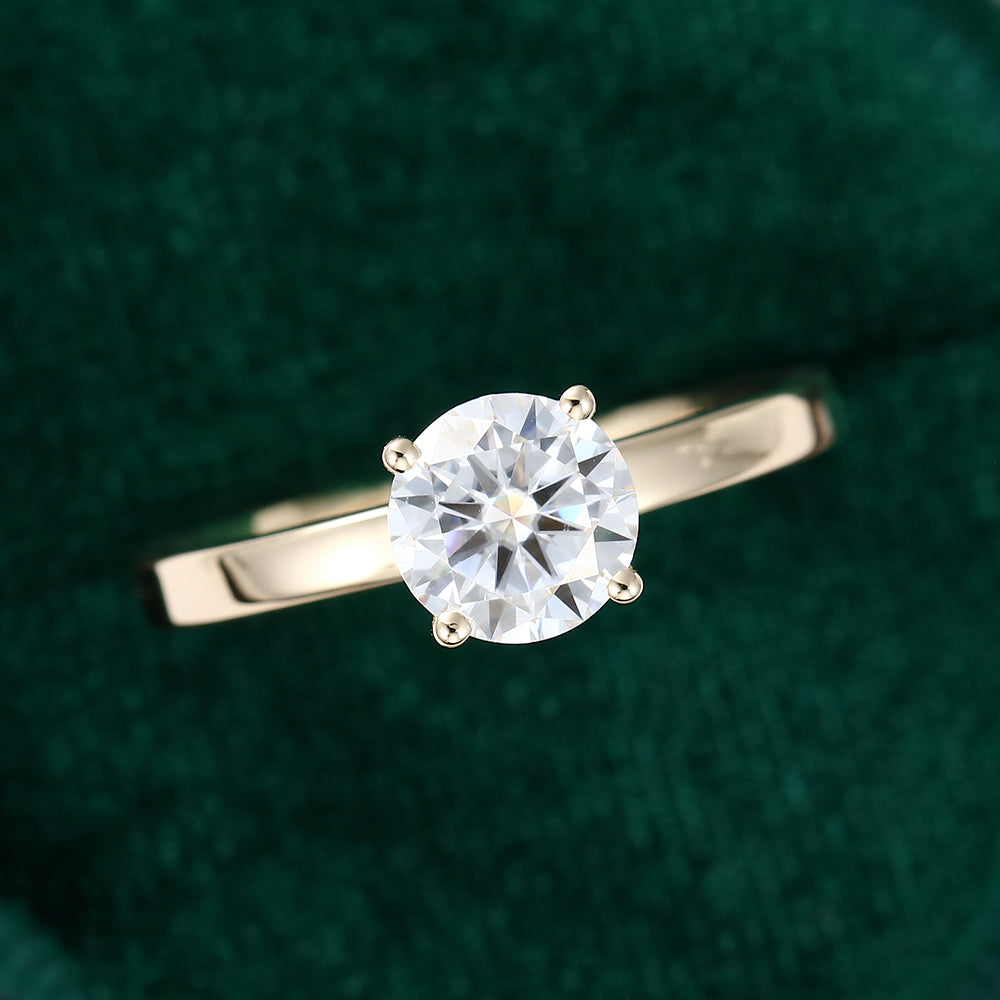 1.10 CT Round Shaped Moissanite Solitaire Engagement Ring - farrellouise