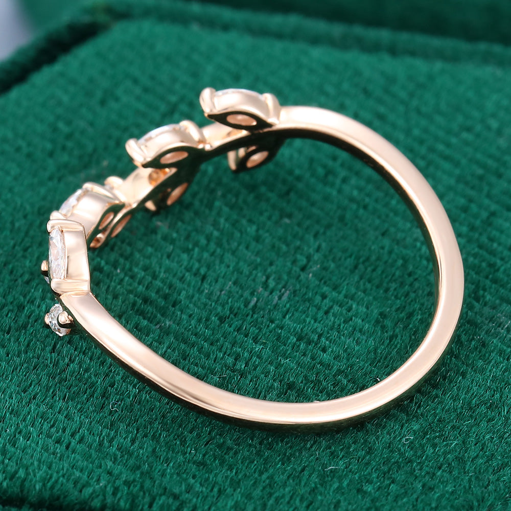 0.275 Marquise Moissanite Twig Wedding Band - farrellouise