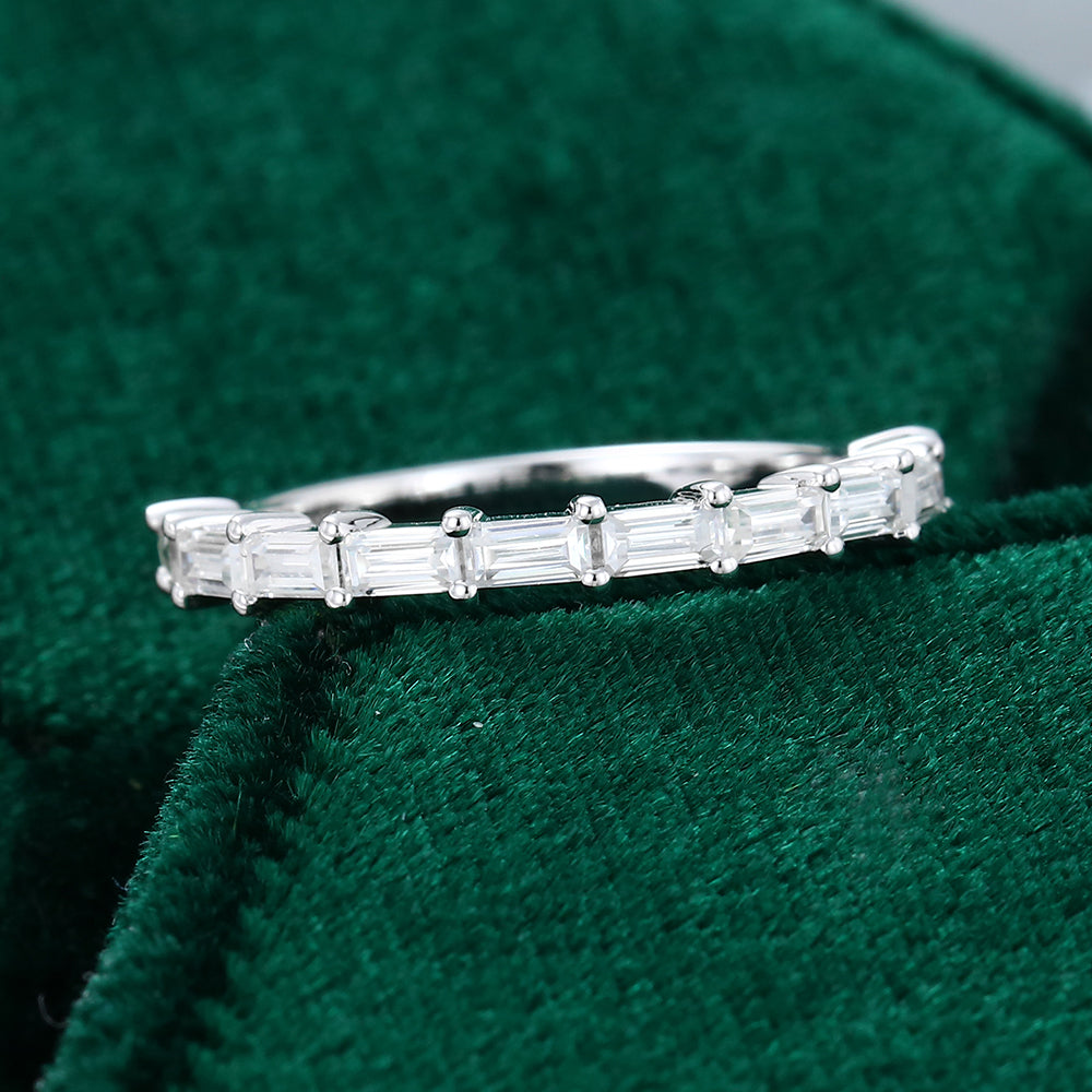 0.11 CT Baguette Moissanite Bar Wedding Band - farrellouise
