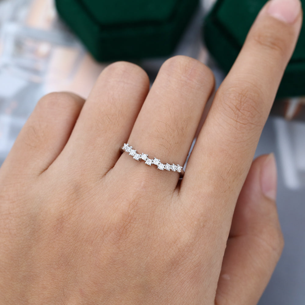 0.22 CT Round Moissanite Cluster Wedding Band - farrellouise