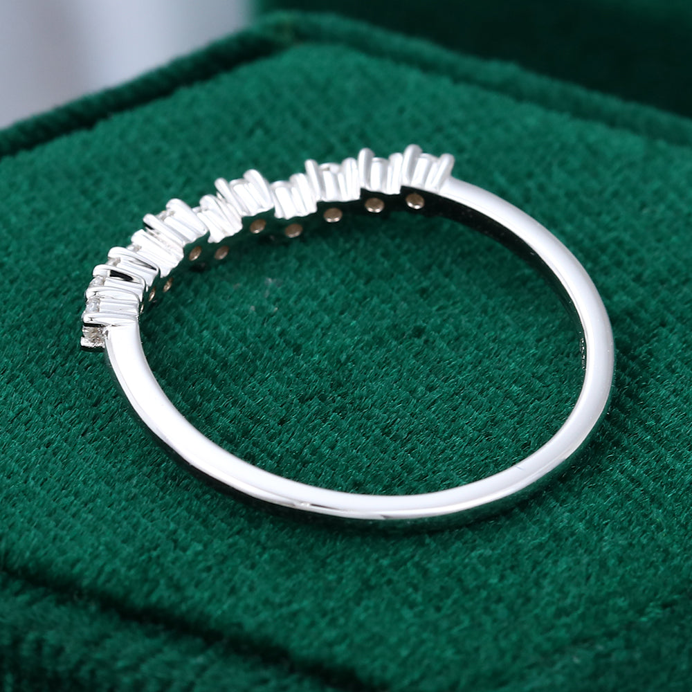 0.22 CT Round Moissanite Cluster Wedding Band - farrellouise