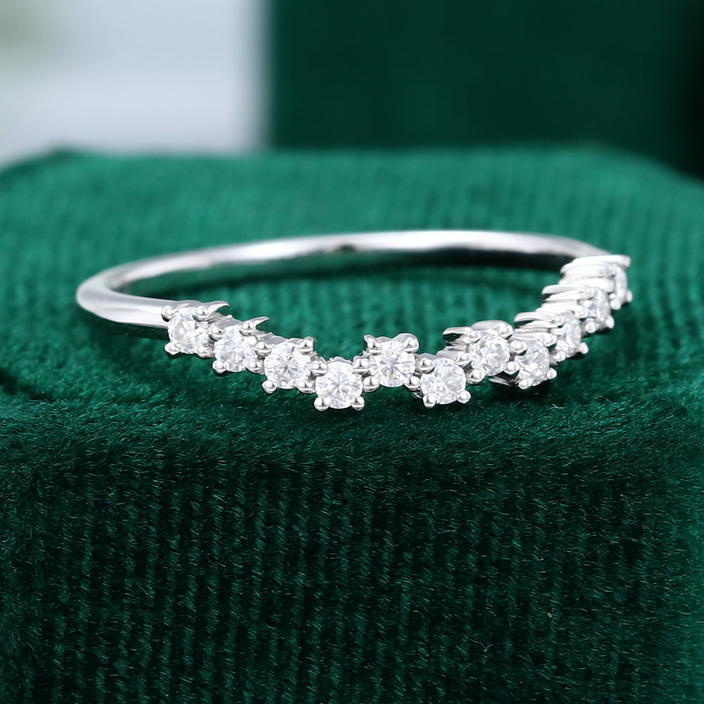 0.22 CT Round Moissanite Cluster Wedding Band - farrellouise